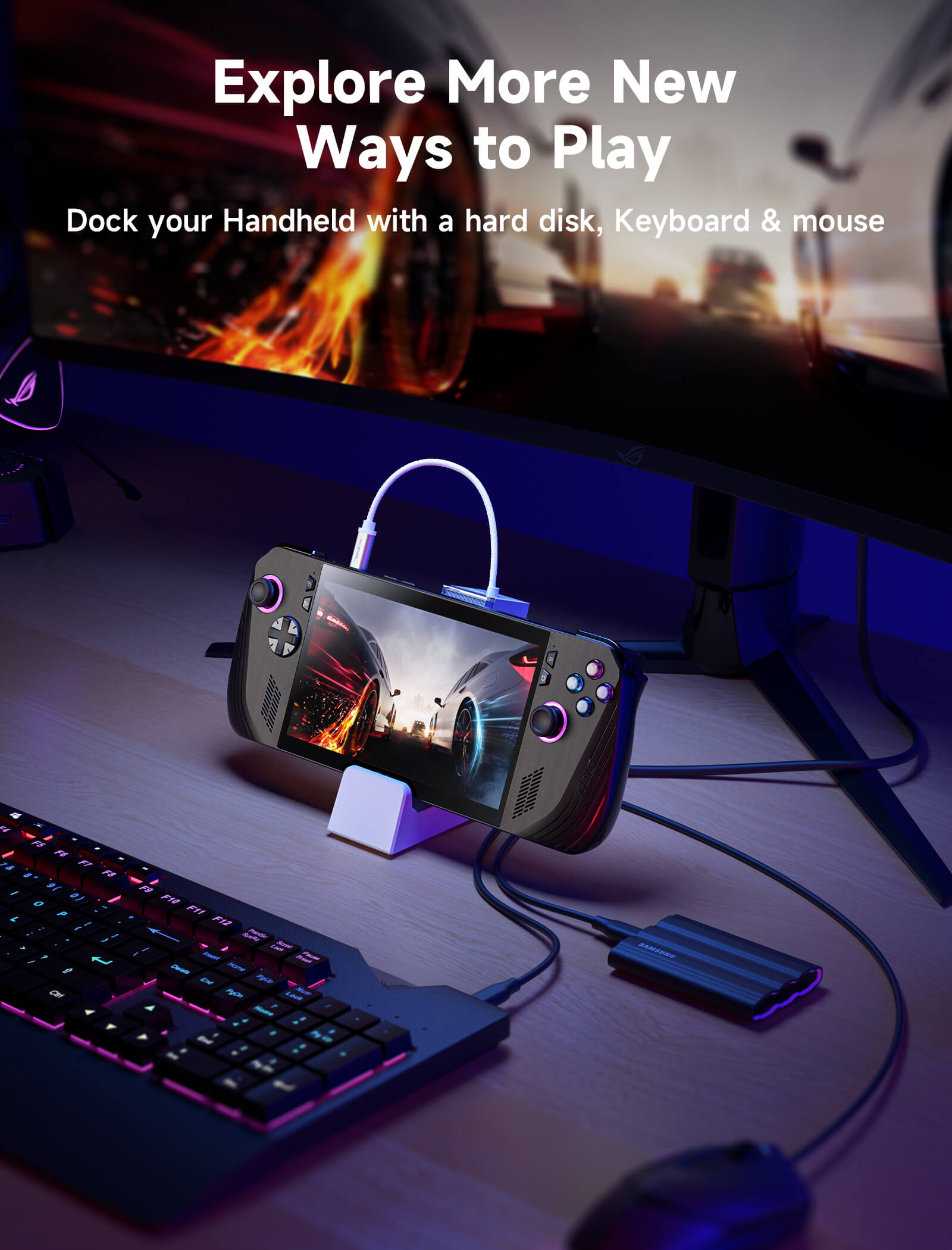 #style_ white dock & 100w charger set