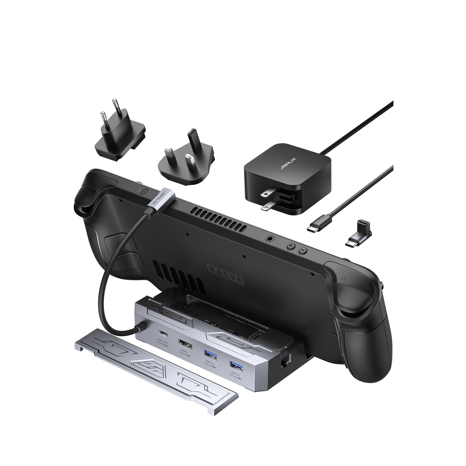 6-in-1 Docking Station with M.2 SSD Enclosure #size_hb0604 & 65w charger set