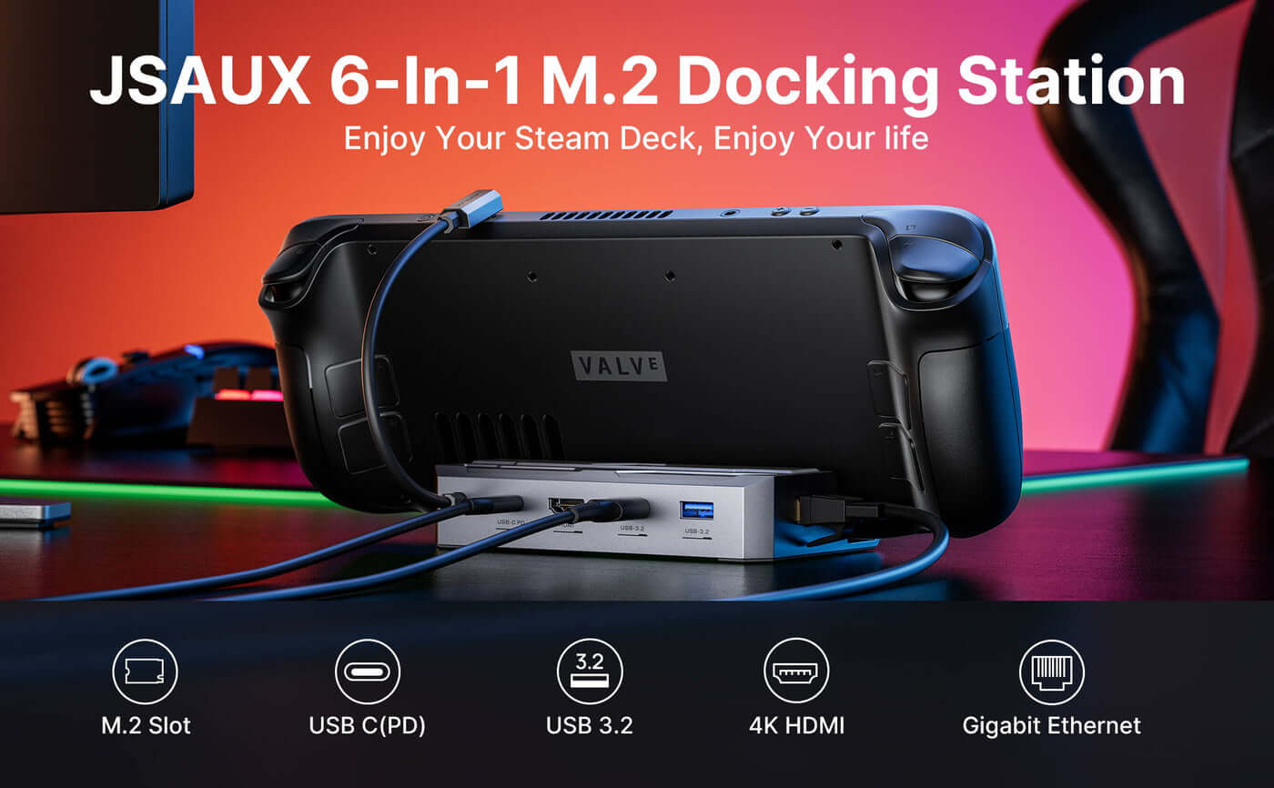 6-in-1 Docking Station with M.2 SSD Enclosure