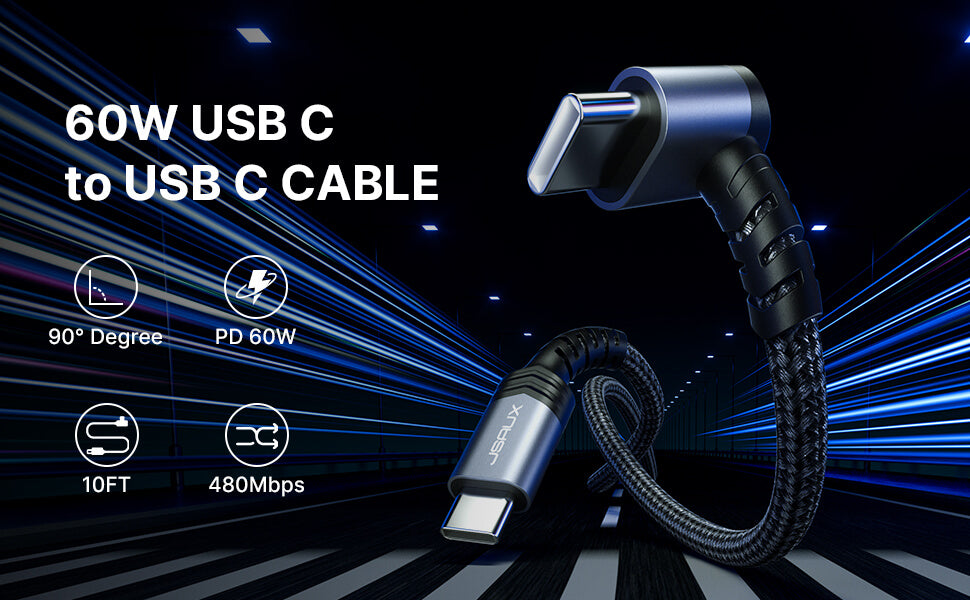 90° USB-C Right Angle Charging Cable