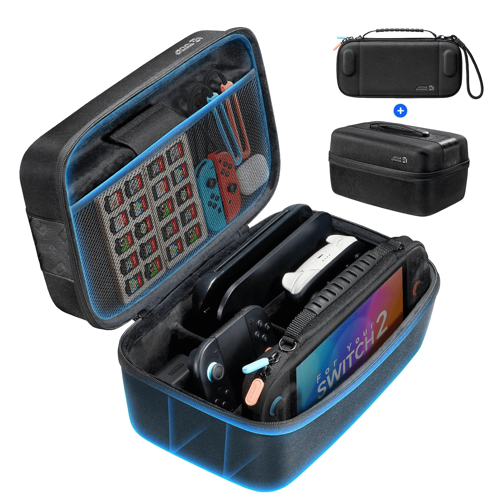 Switch 2 Carrying Case with Modular Storage & Dock Space | JSAUX Switch 2 Carrying Case with Modular Storage & Dock Space | JSAUX