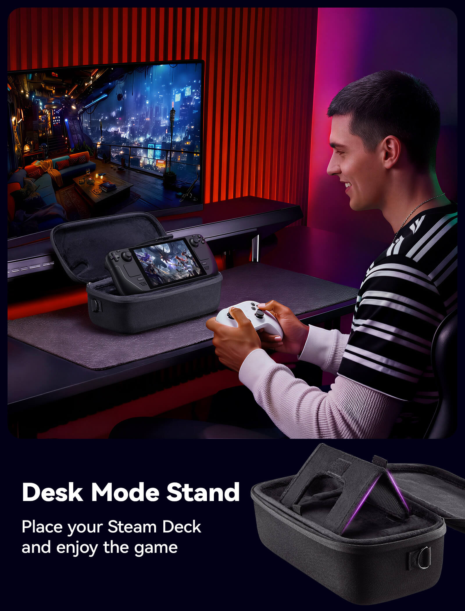 Double-Decker Travel Supply Case for Steam Deck LCD & OLED