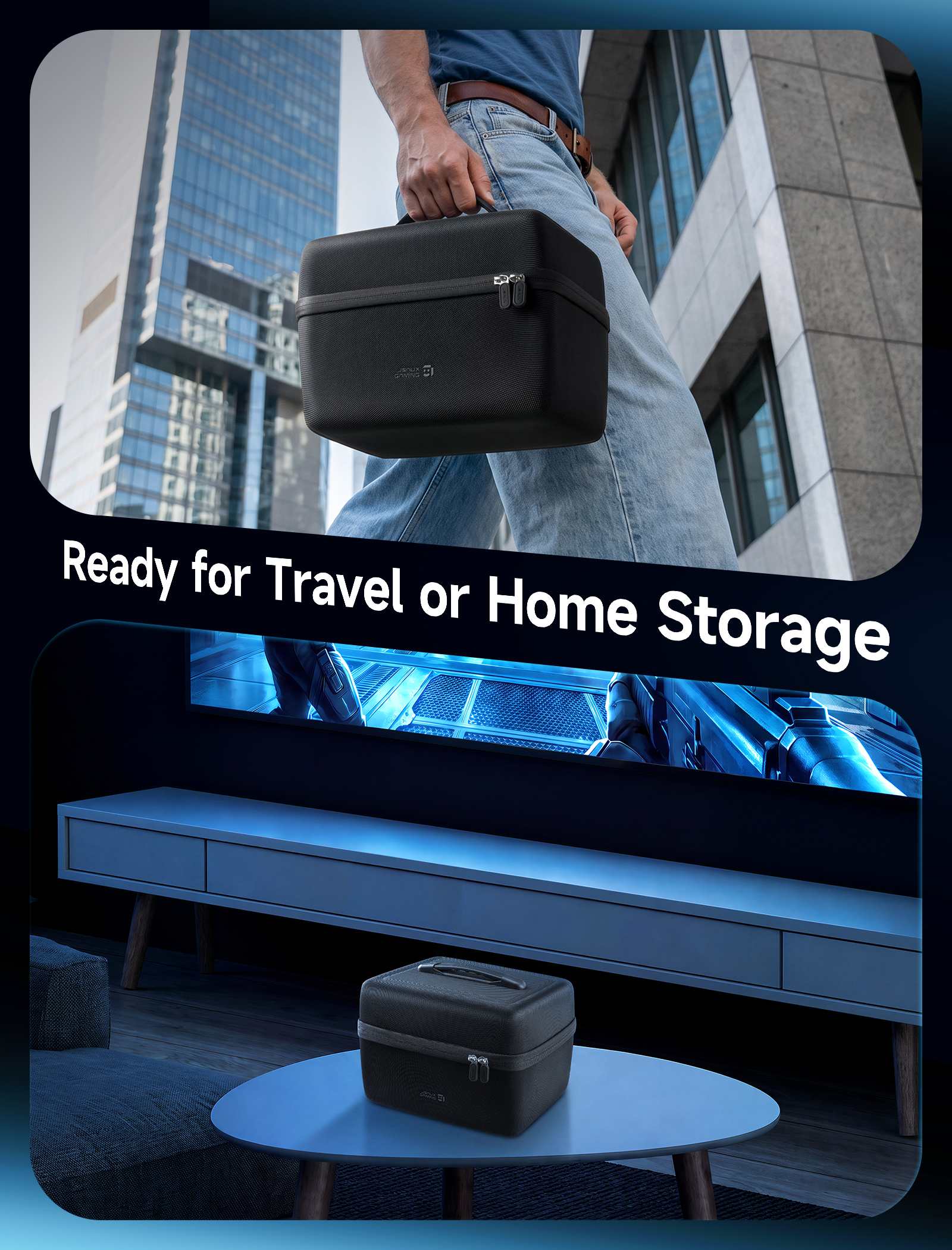 Carrying case Steam Machine with a comfortable handle, suitable for travel and home storage.