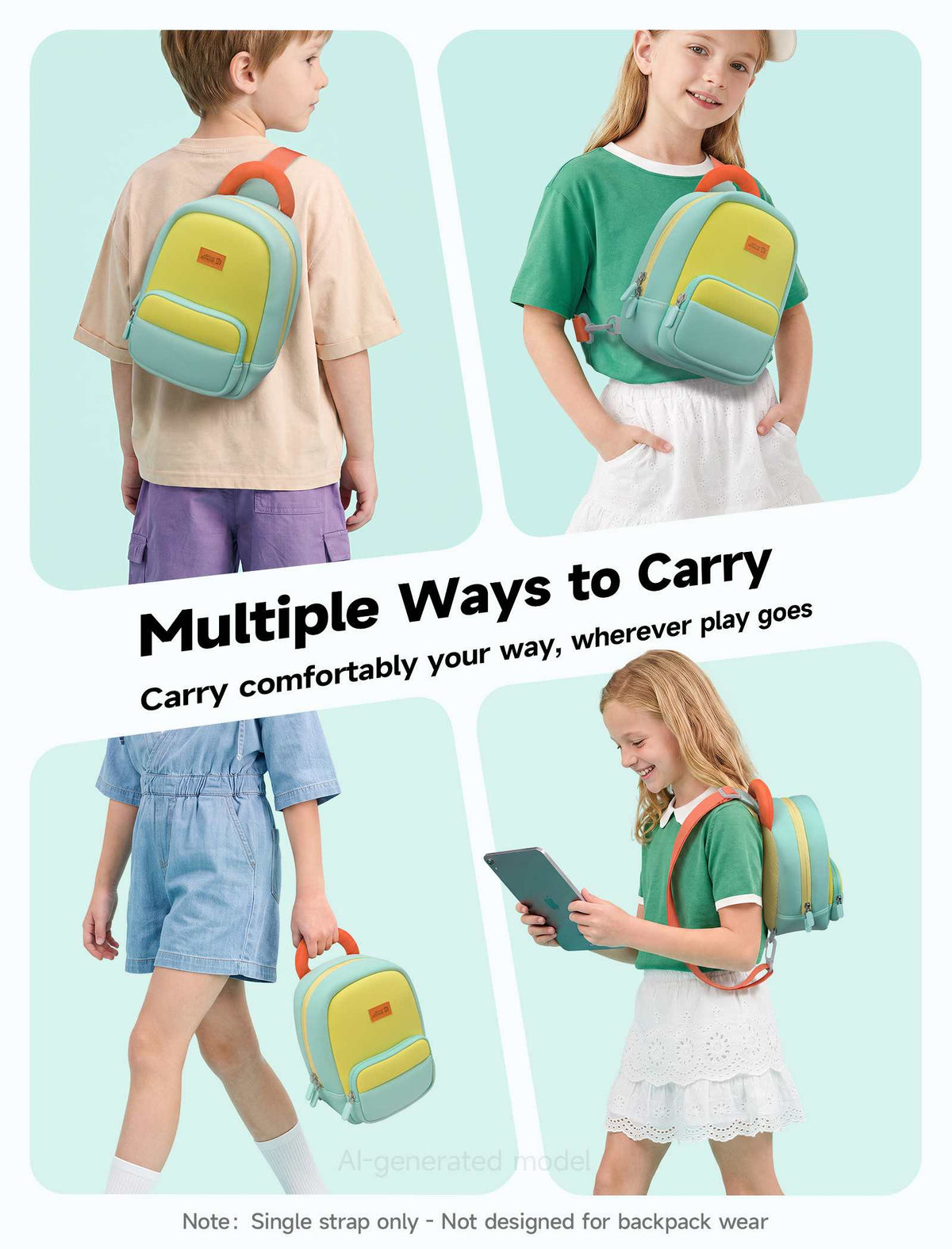 JSAUX Carry Sling Bag for Nex Playground offers multiple carrying options, including crossbody, shoulder, and hand carry