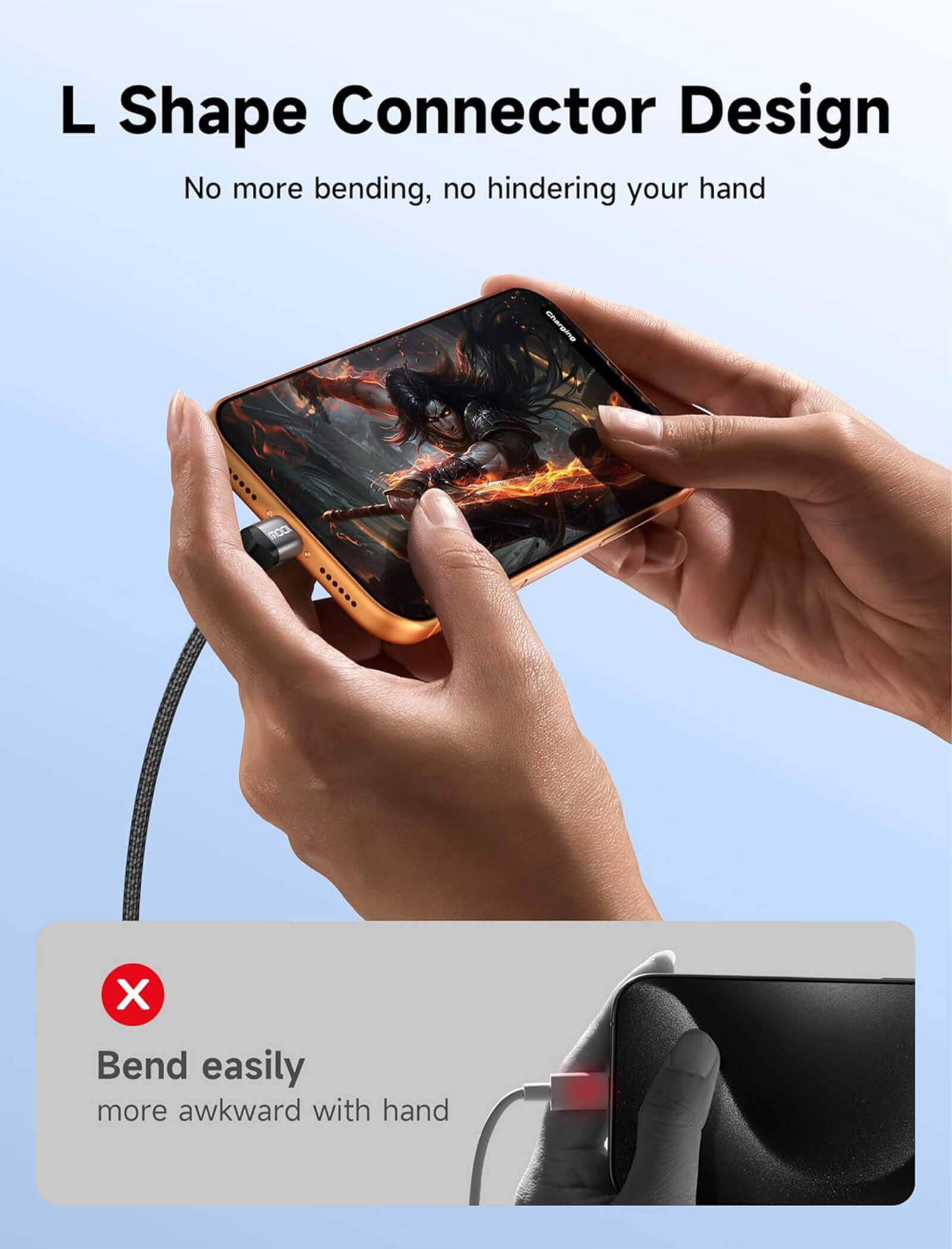 90° USB-C 直角充電ケーブル