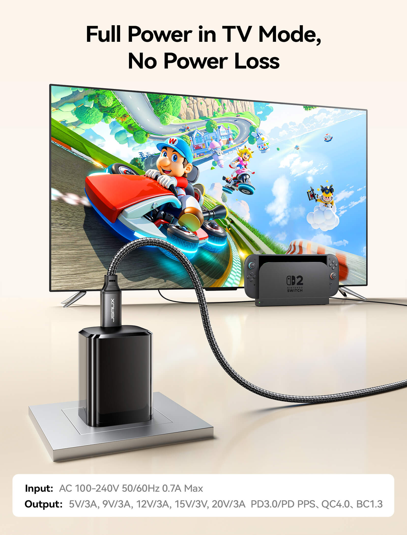 60W USB-C Charger for Switch 2