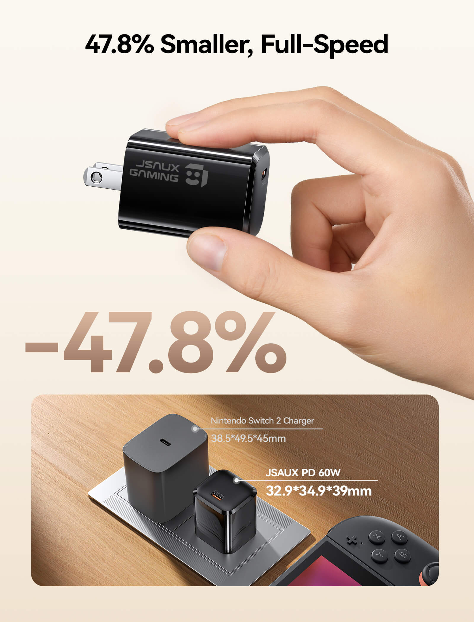 60W USB-C Charger for Switch 2