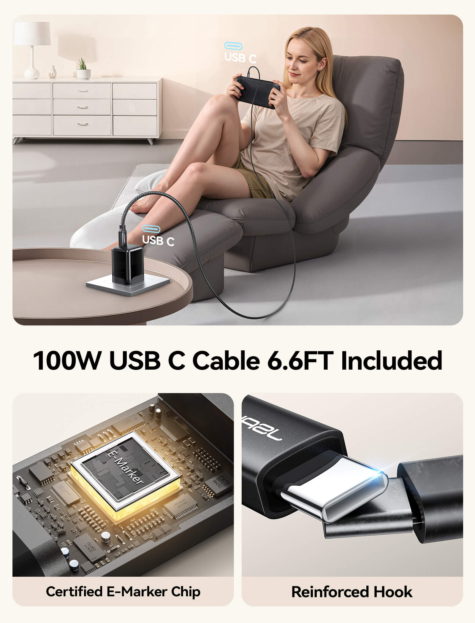 60W USB-C Charger for Switch 2