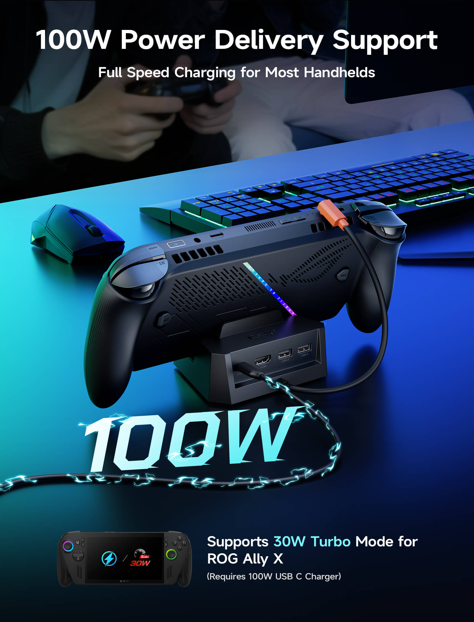 适用于掌上游戏机的五合一扩展坞