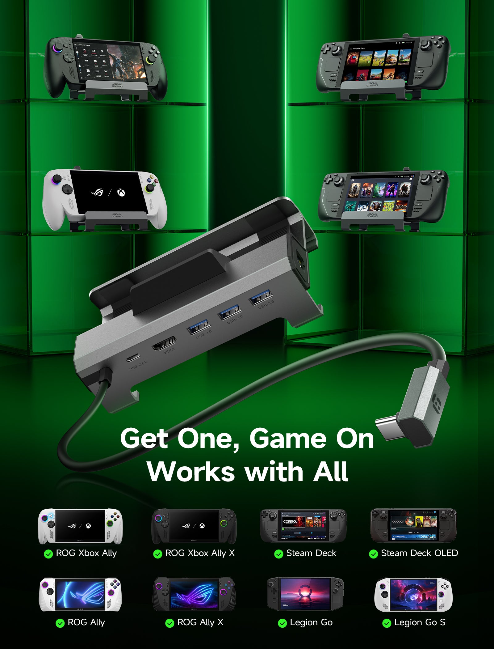 ROG Xbox Ally XおよびROG Xbox Ally用6-in-1ドッキングステーション