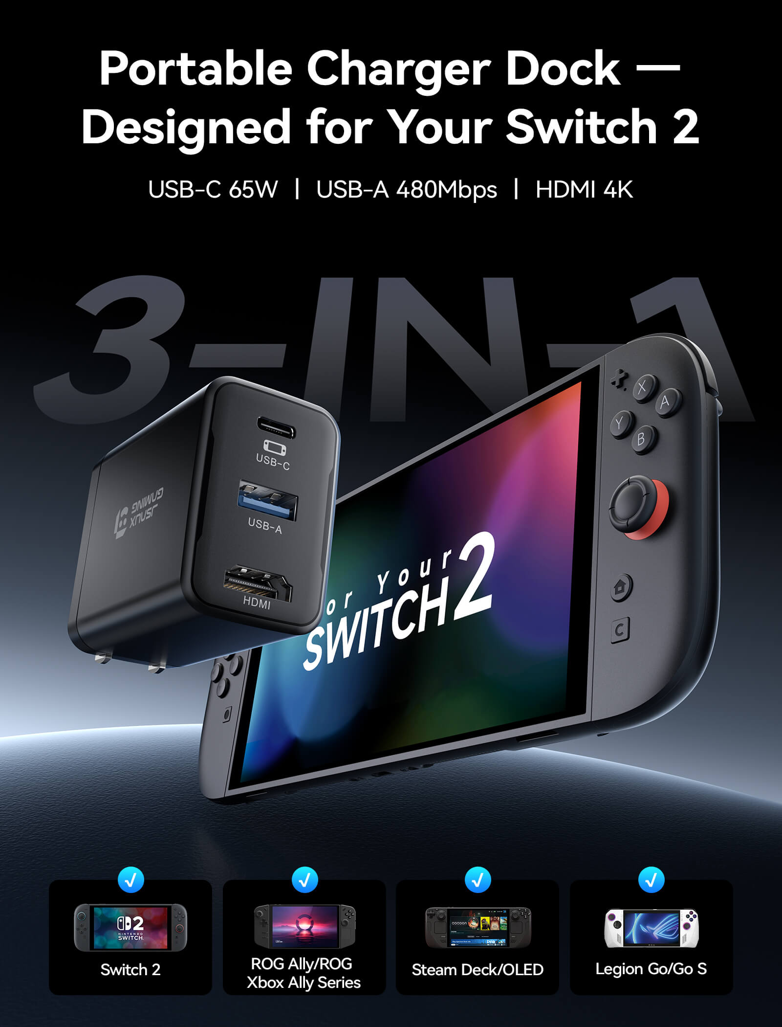 OmniCentro Charger Dock for Switch 2