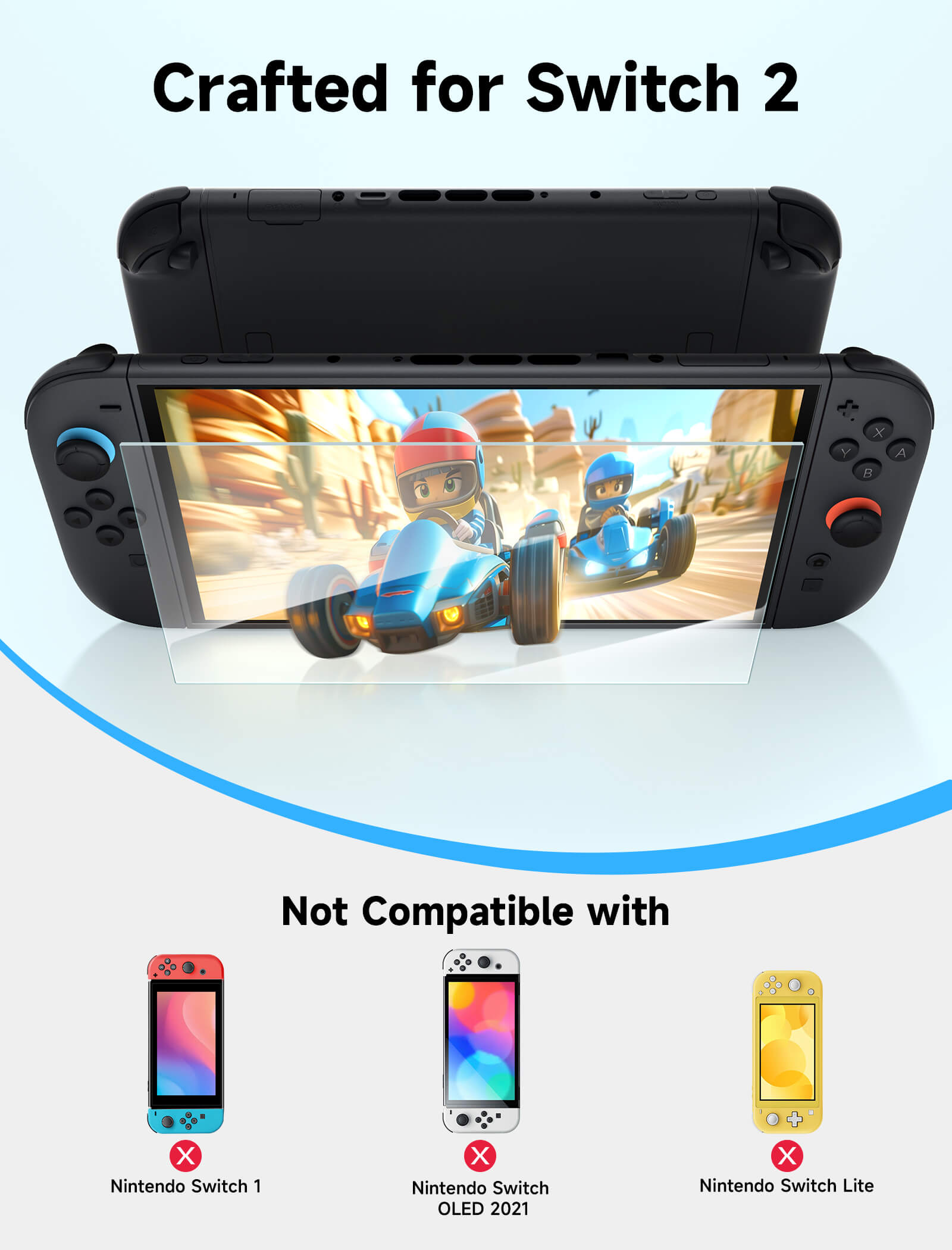 Switch 2 高清钢化玻璃屏幕保护膜