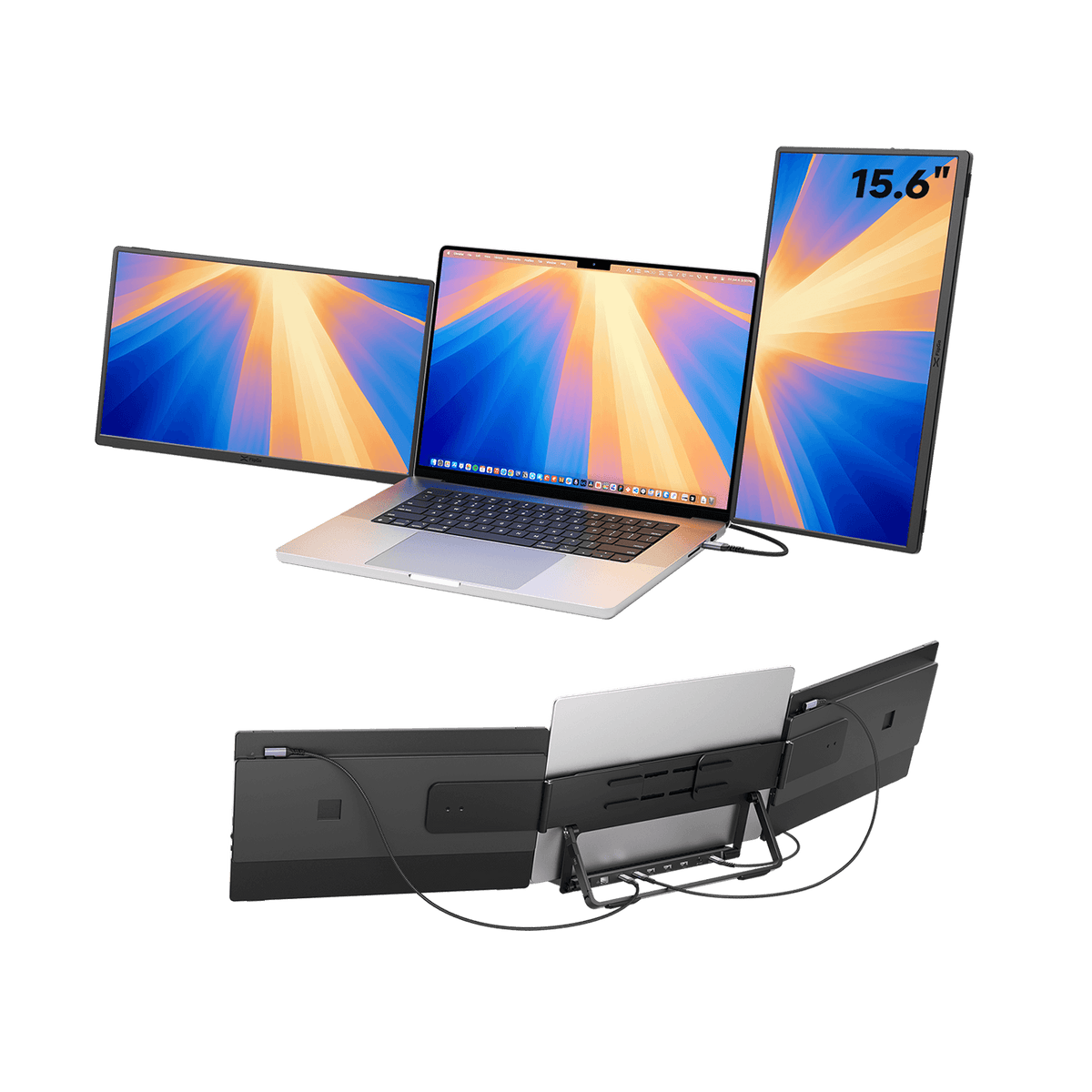 Portable Triple Monitor with Snap-Lock System | FlipGo Horizon Portable Triple Monitor with Snap-Lock System | FlipGo Horizon