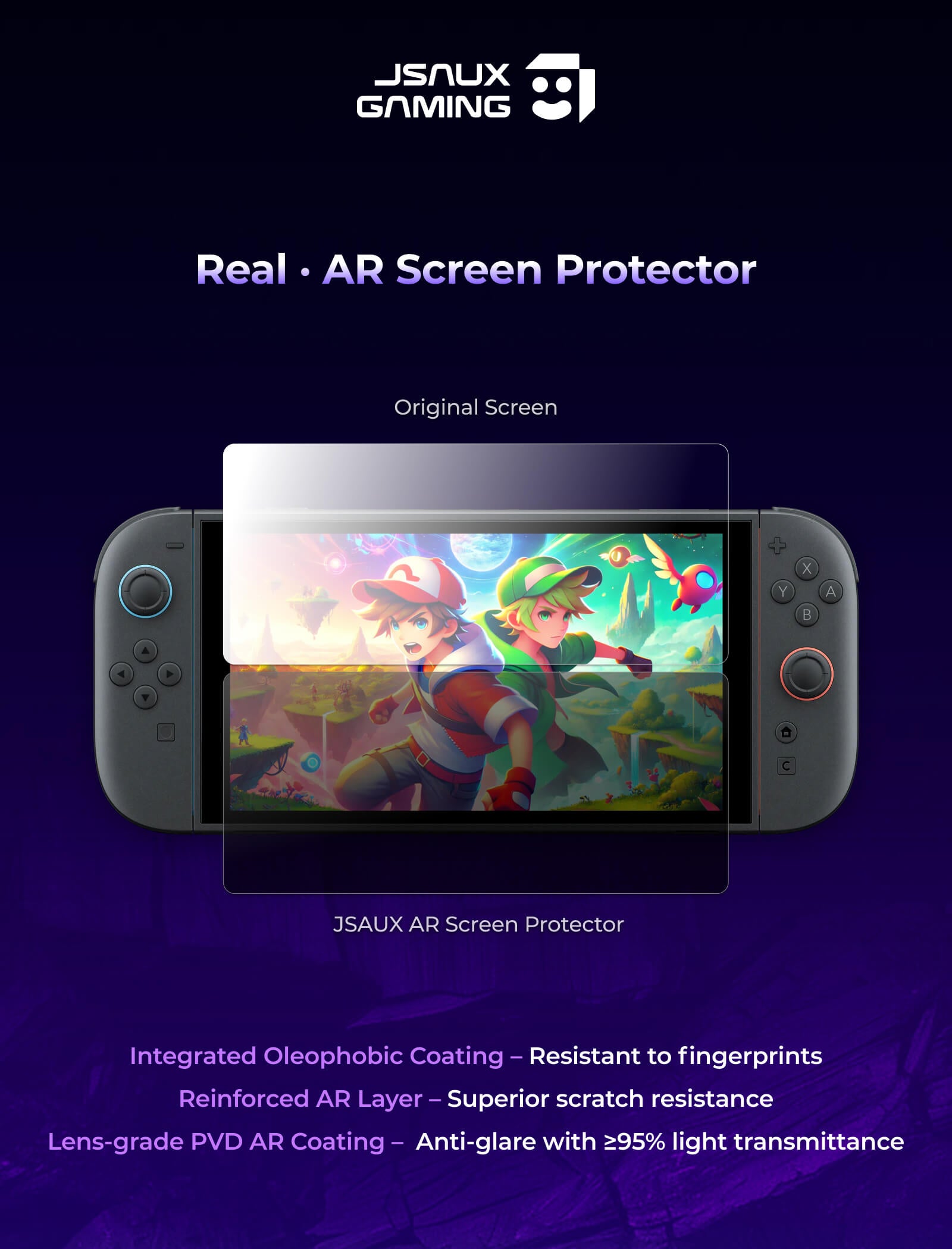 Switch 2用 Obsidian AR スクリーンプロテクター