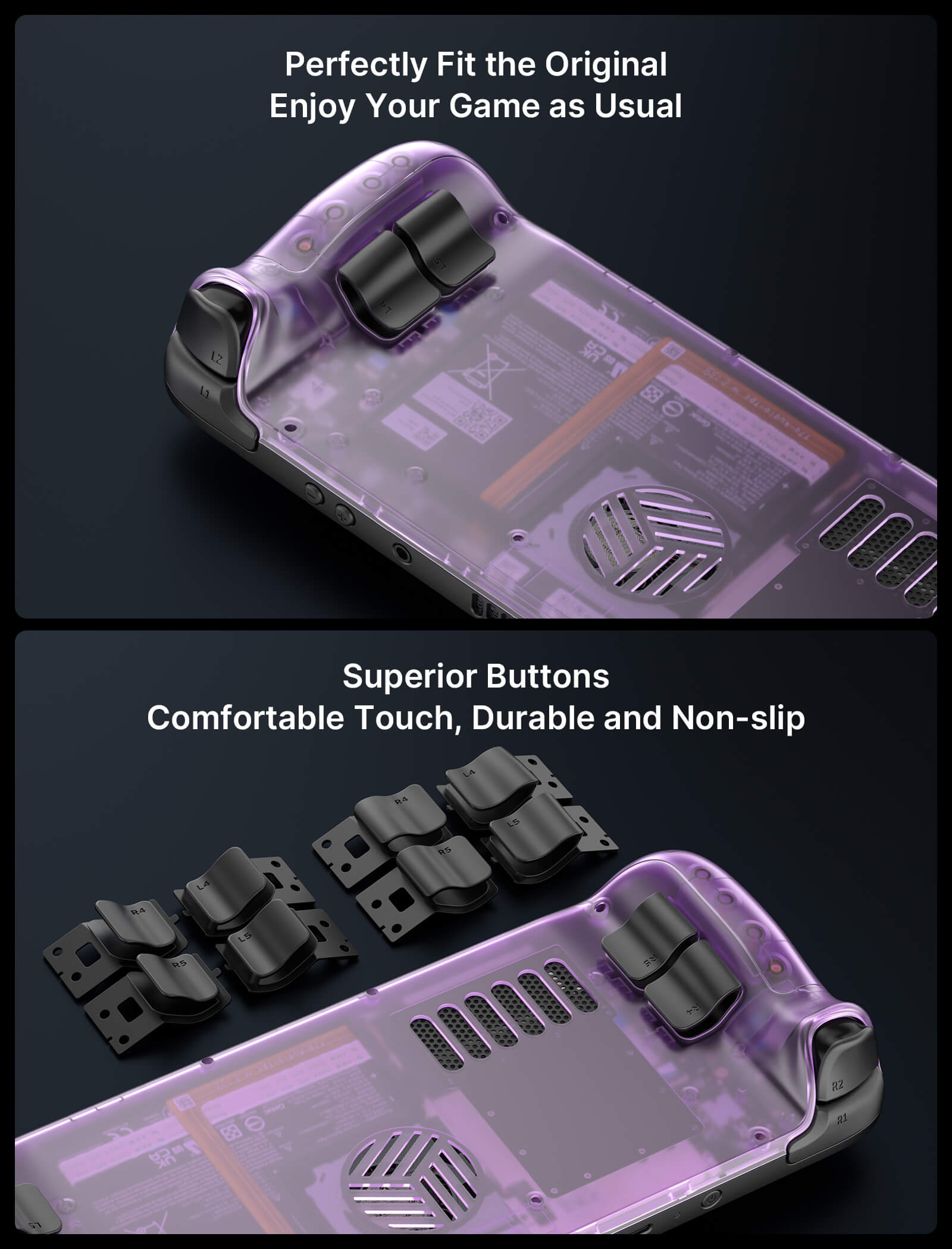 #style(not for oled)_front cover & back plate vents & anti-glare screen