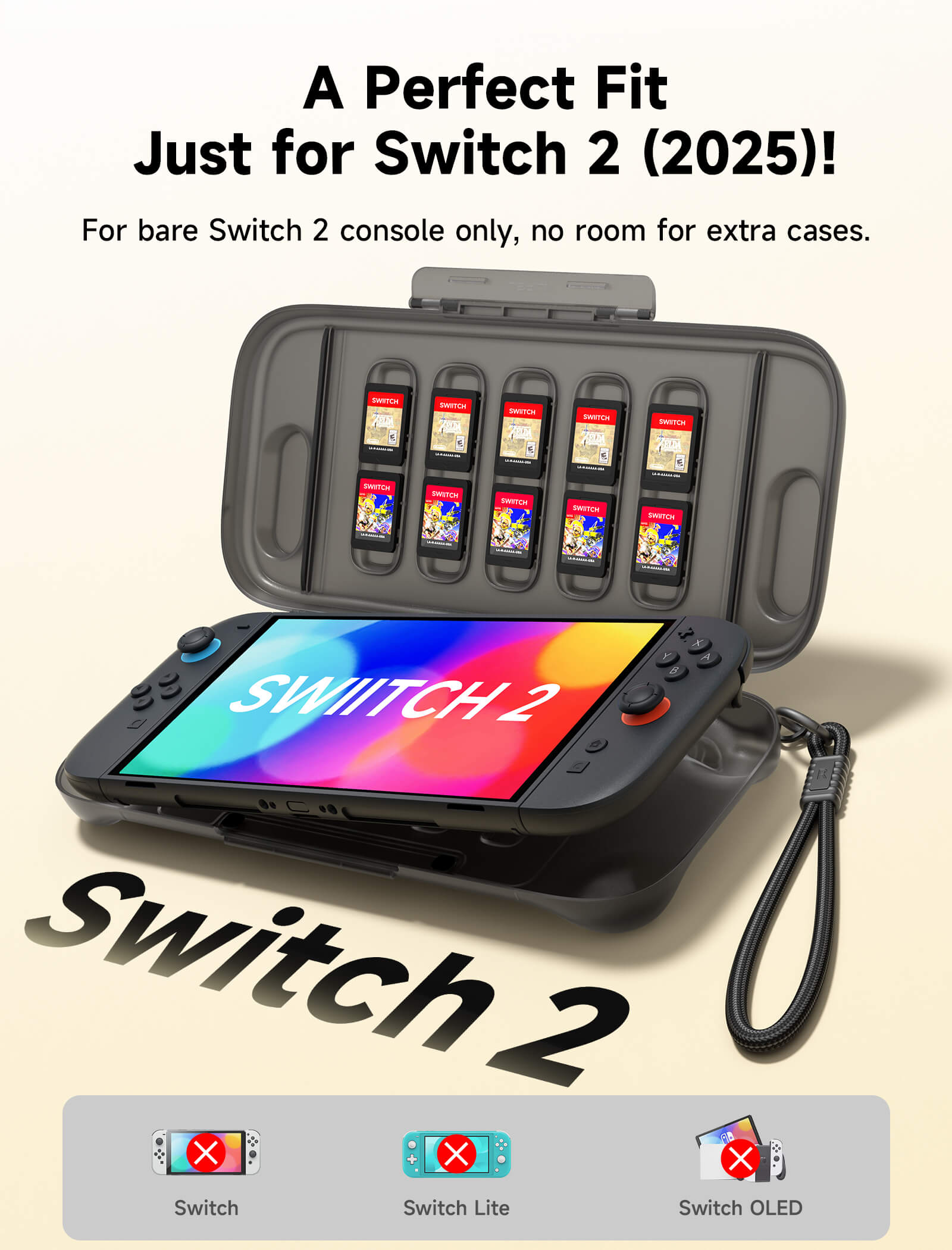 Shock-Absorbent Storage Case for Switch 2