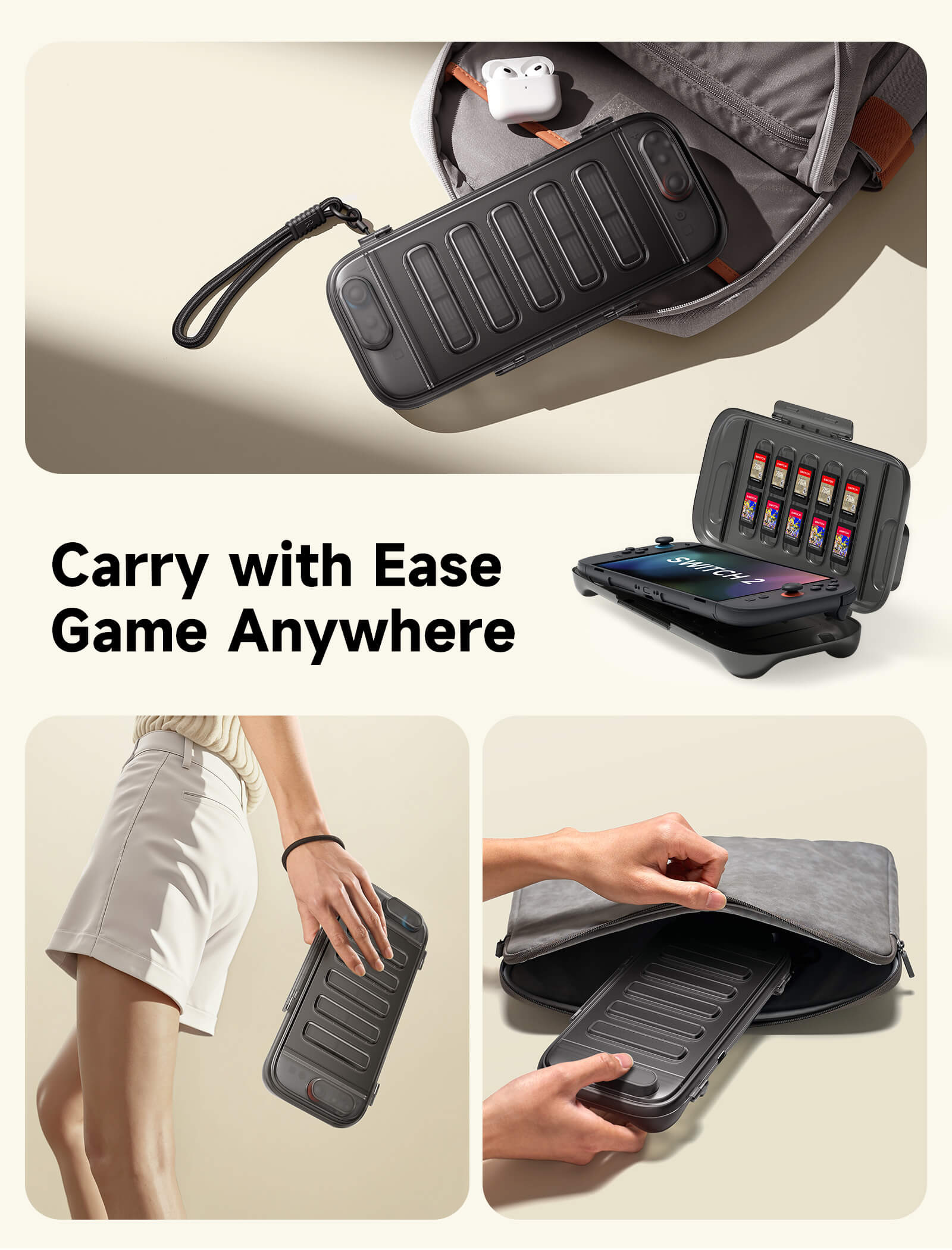 Shock-Absorbent Storage Case for Switch 2