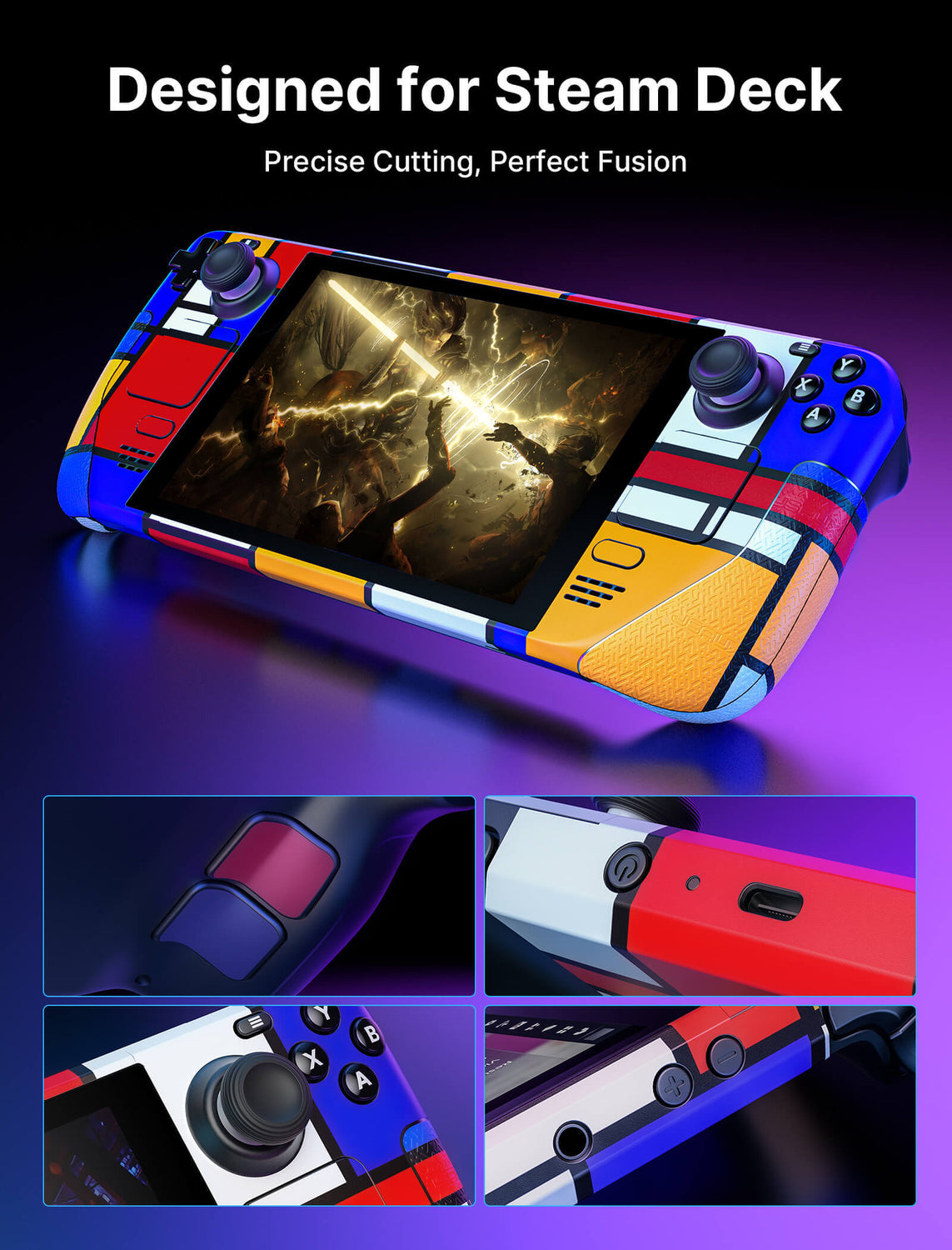 Full Set Protective Skin for Steam Deck#style_mondrian
