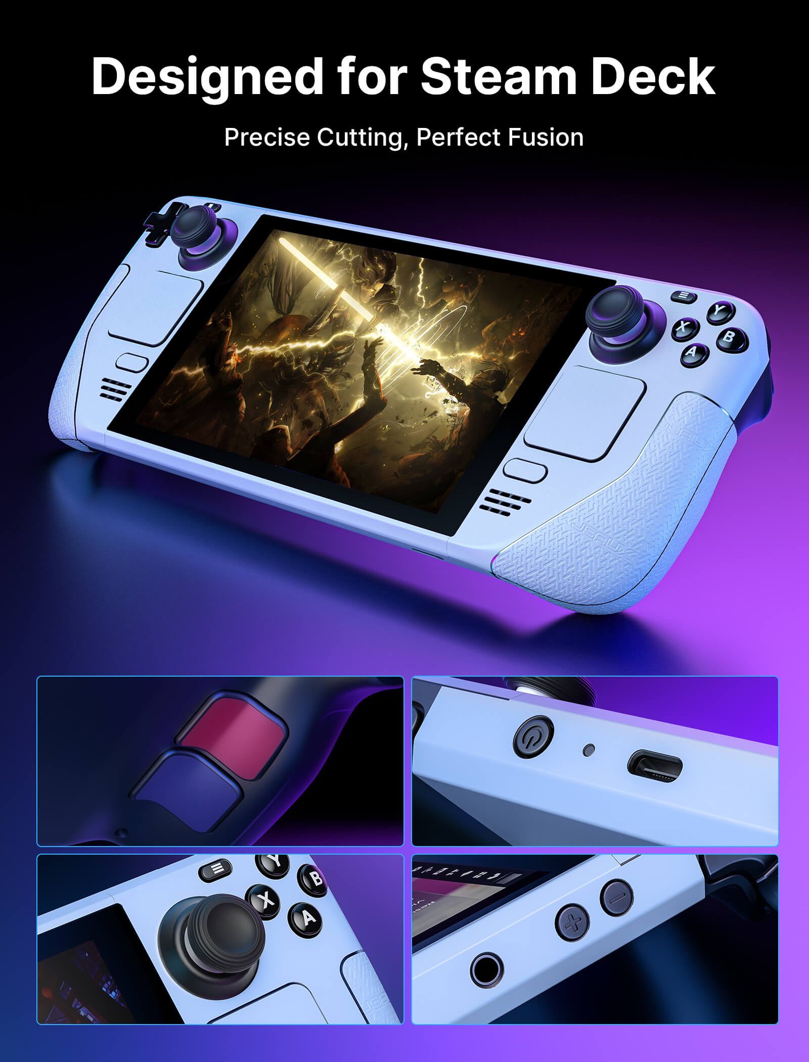 Full Set Protective Skin for Steam Deck#style_ice blast