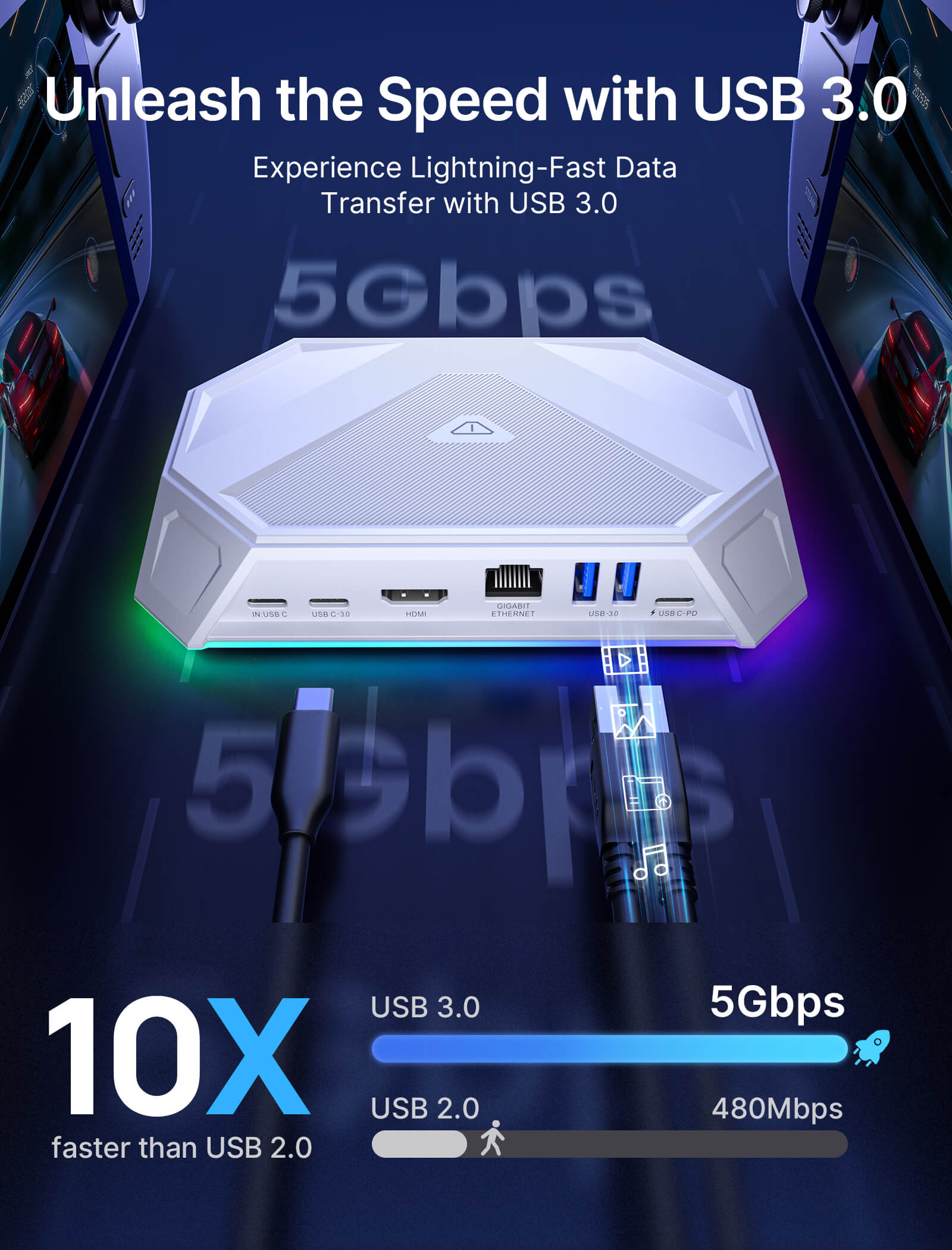 rgb docking station#size_hb0801