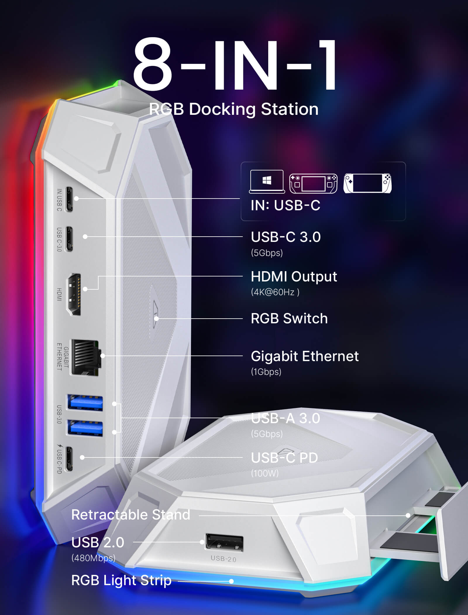 rgb docking station#size_hb0801