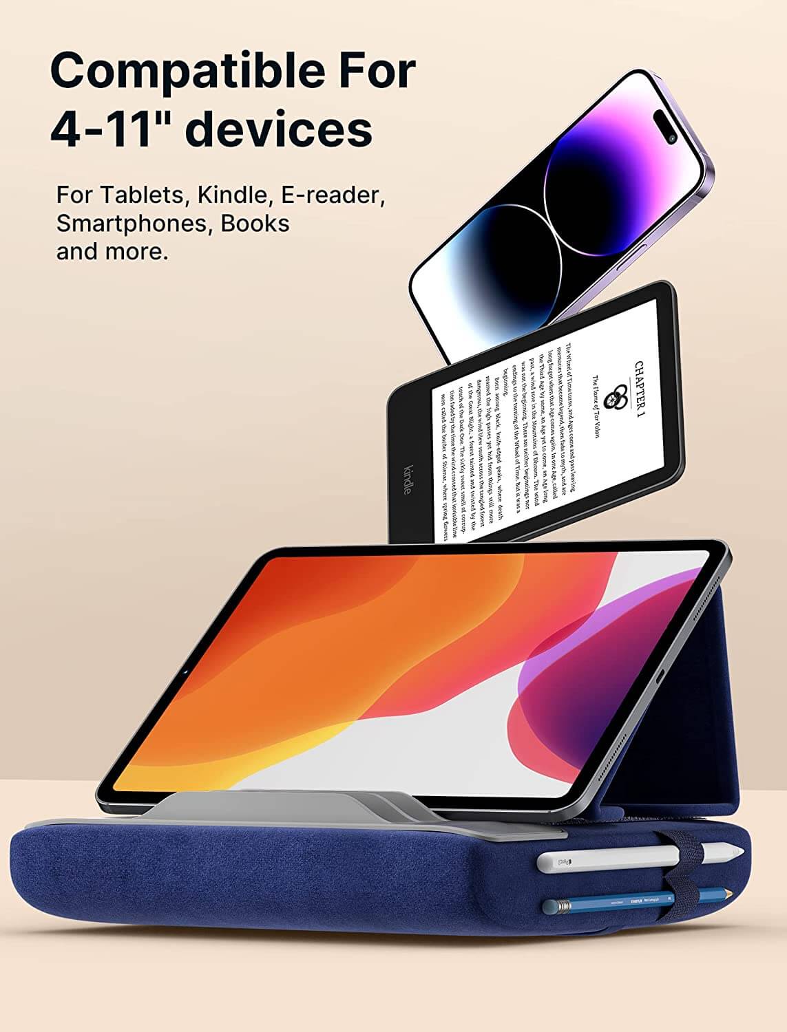 Tablet Pillow Stand#style_navy blue