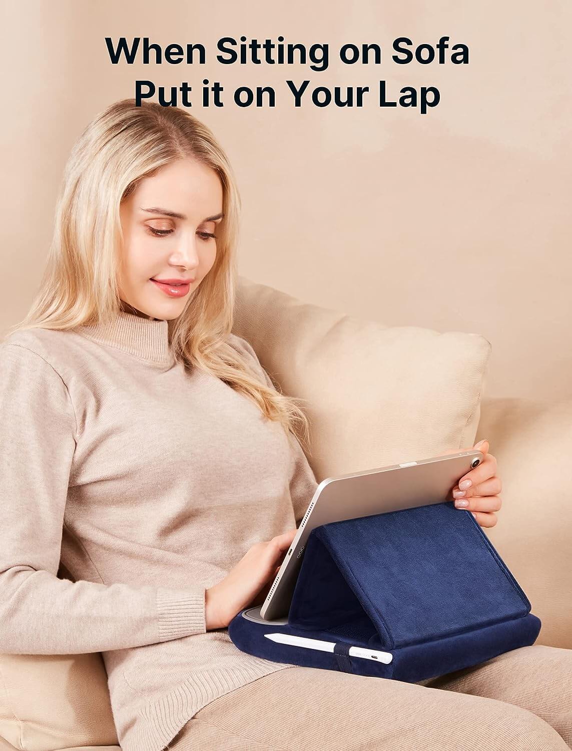 Tablet Pillow Stand#style_navy blue