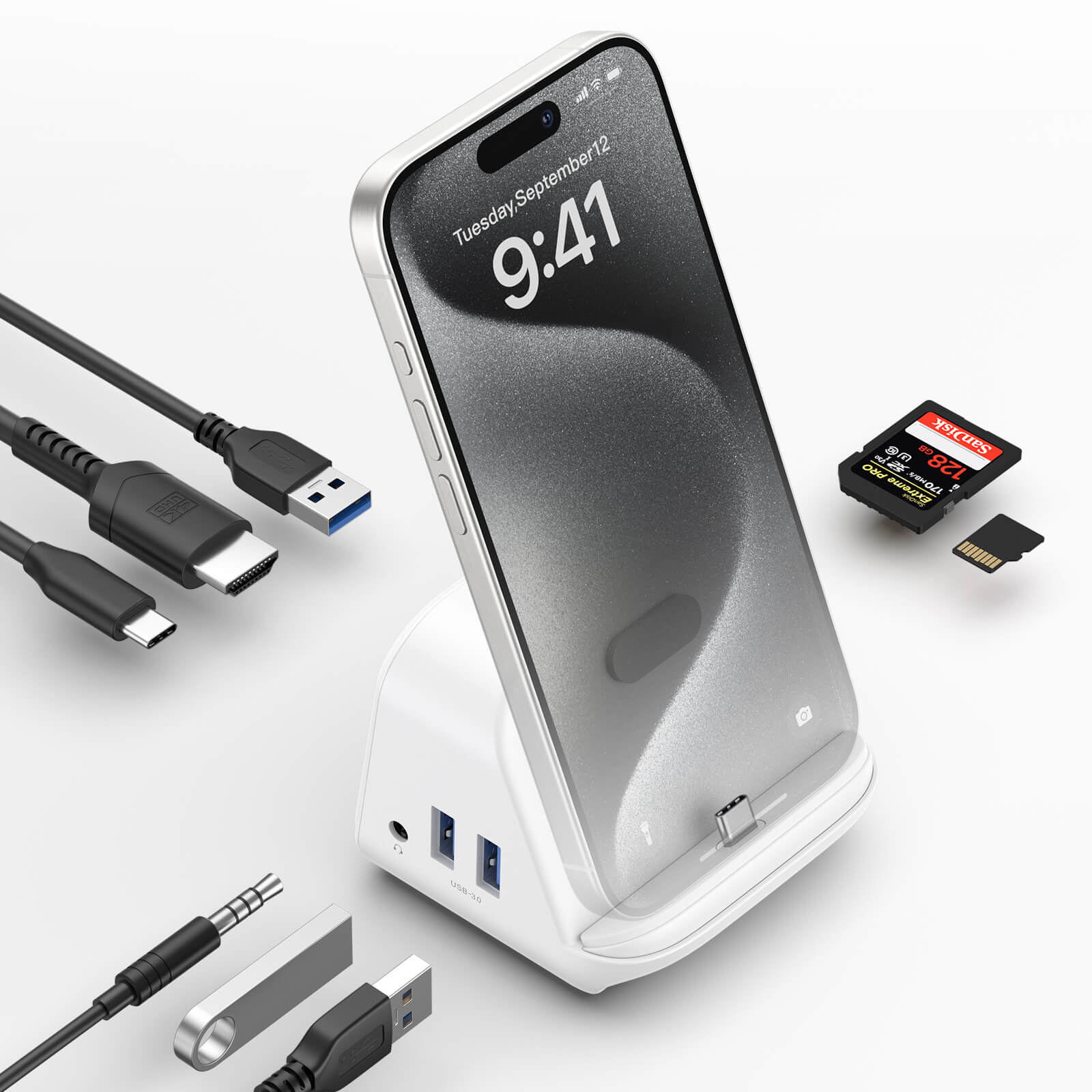 USB-C Docking Station with Phone Holder#style_hb0802