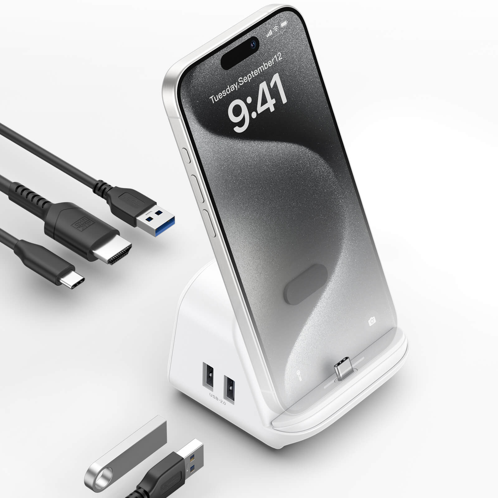 USB-C Docking Station with Phone Holder#style_hb0502