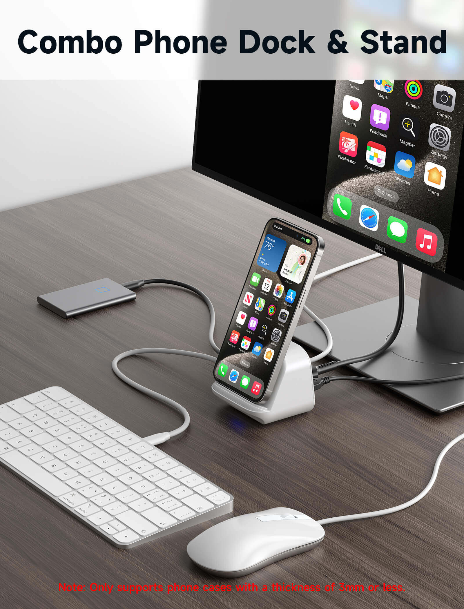 USB-C Docking Station with Phone Holder#style_hb0502
