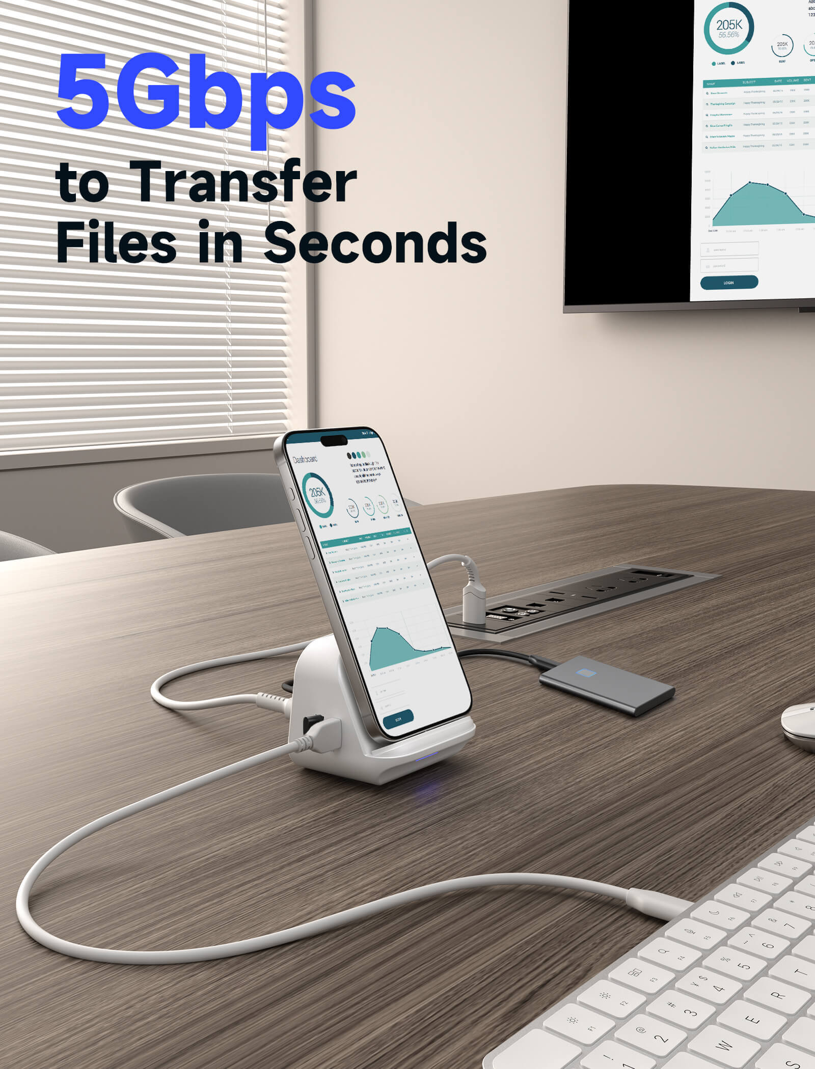 USB-C Docking Station with Phone Holder#style_hb0502
