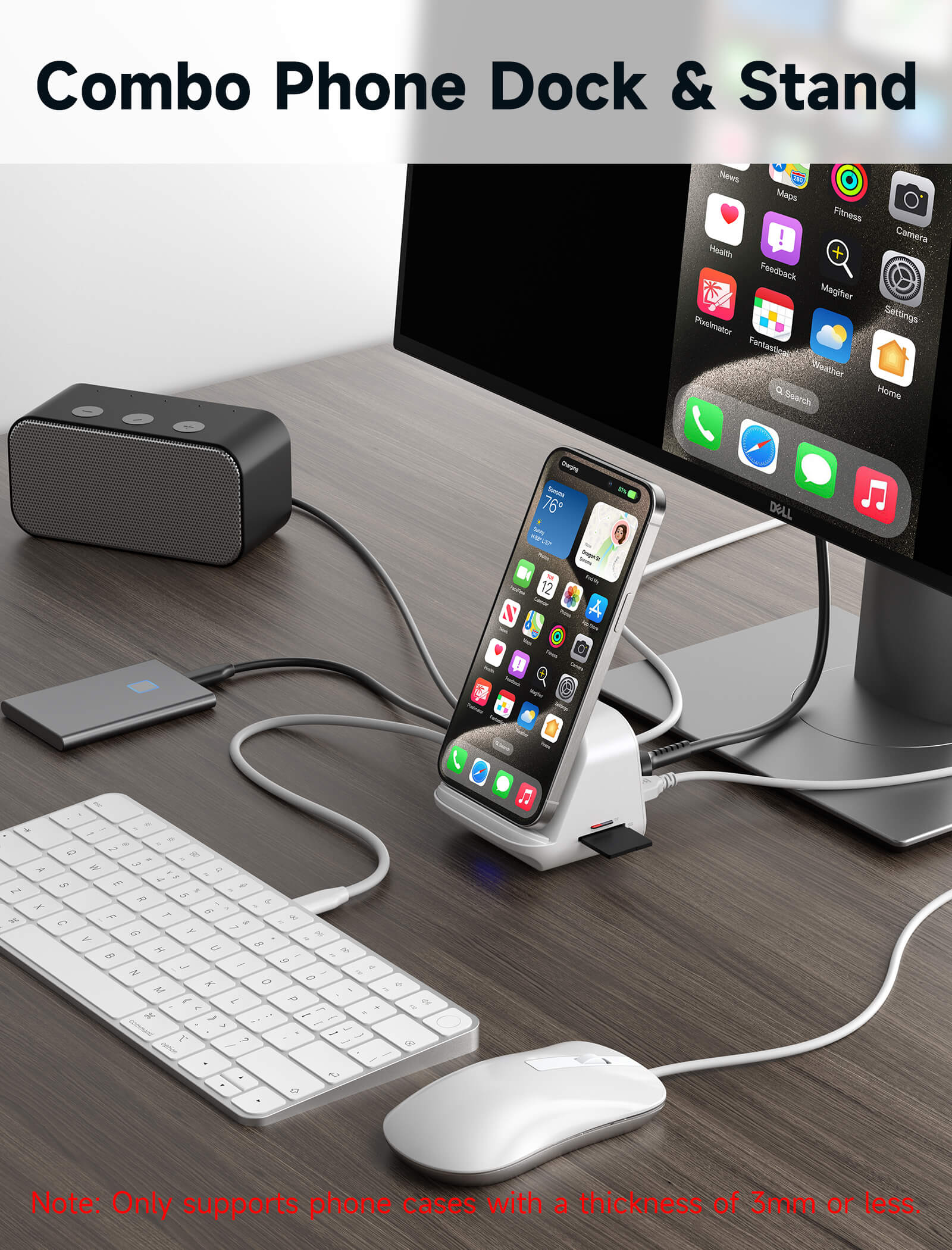 USB-C Docking Station with Phone Holder#style_hb0802