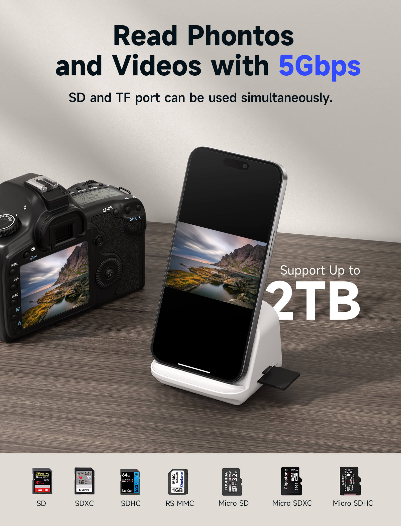 USB-C Docking Station with Phone Holder#style_hb0802