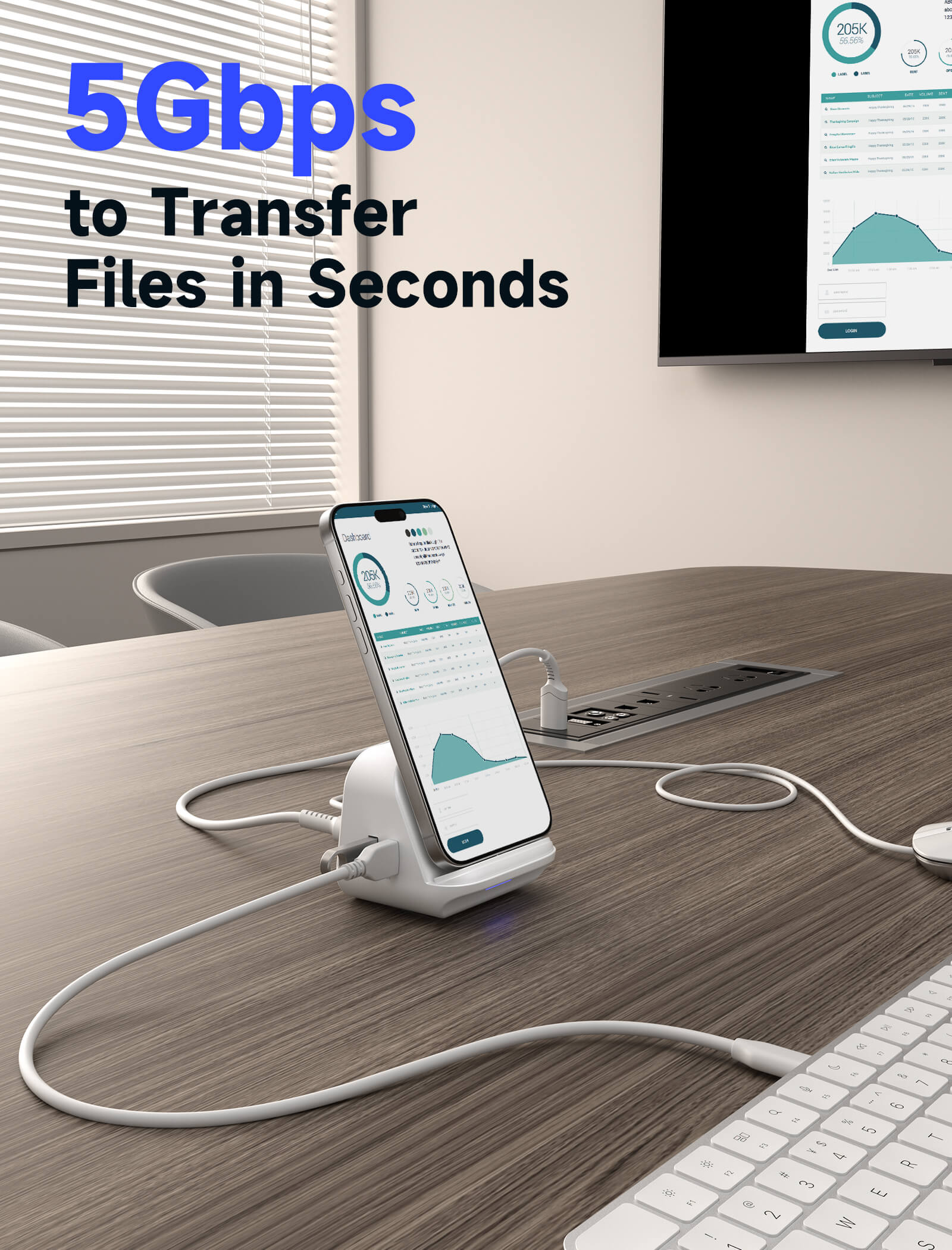 USB-C Docking Station with Phone Holder#style_hb0802