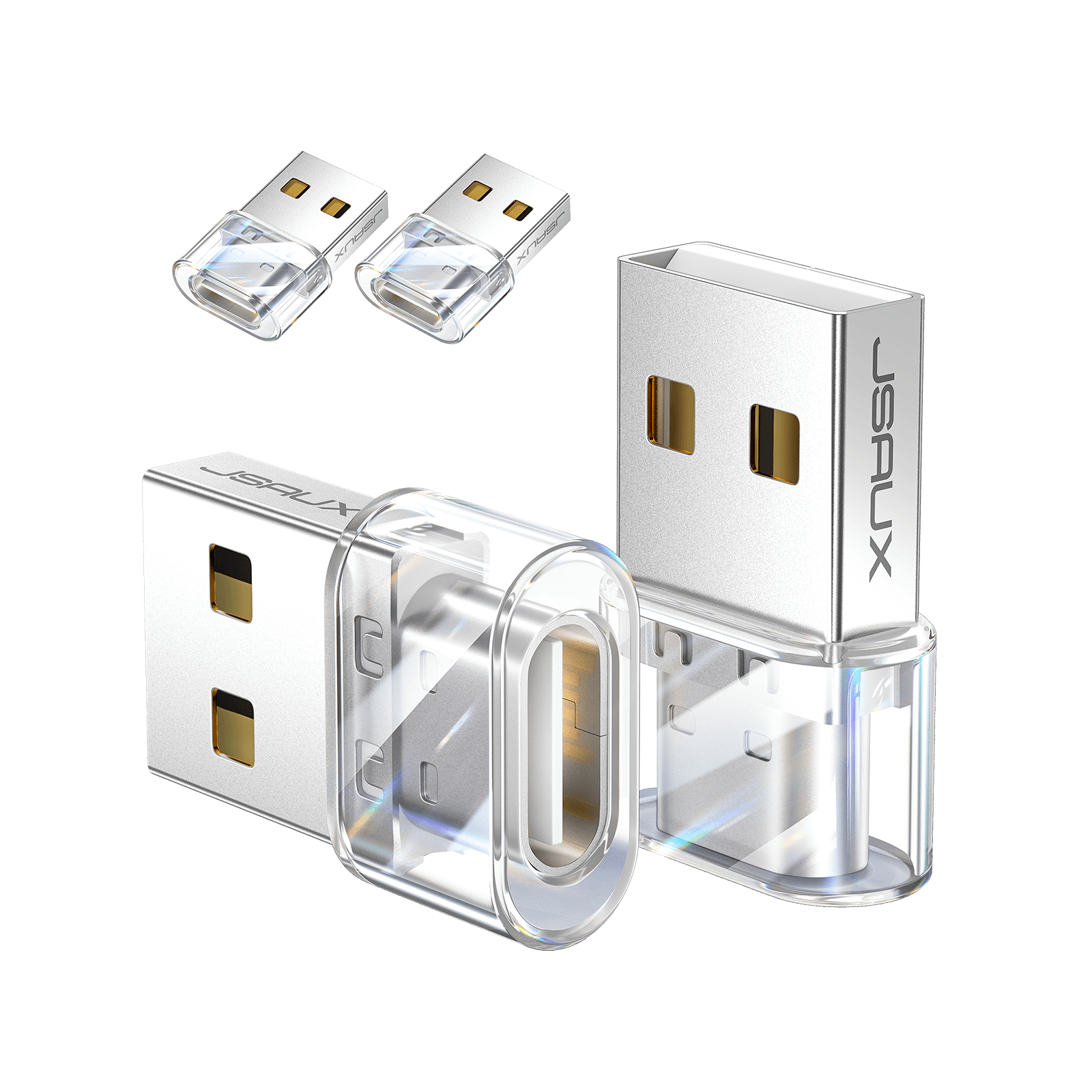 Transparent USB to USB-C Adapter