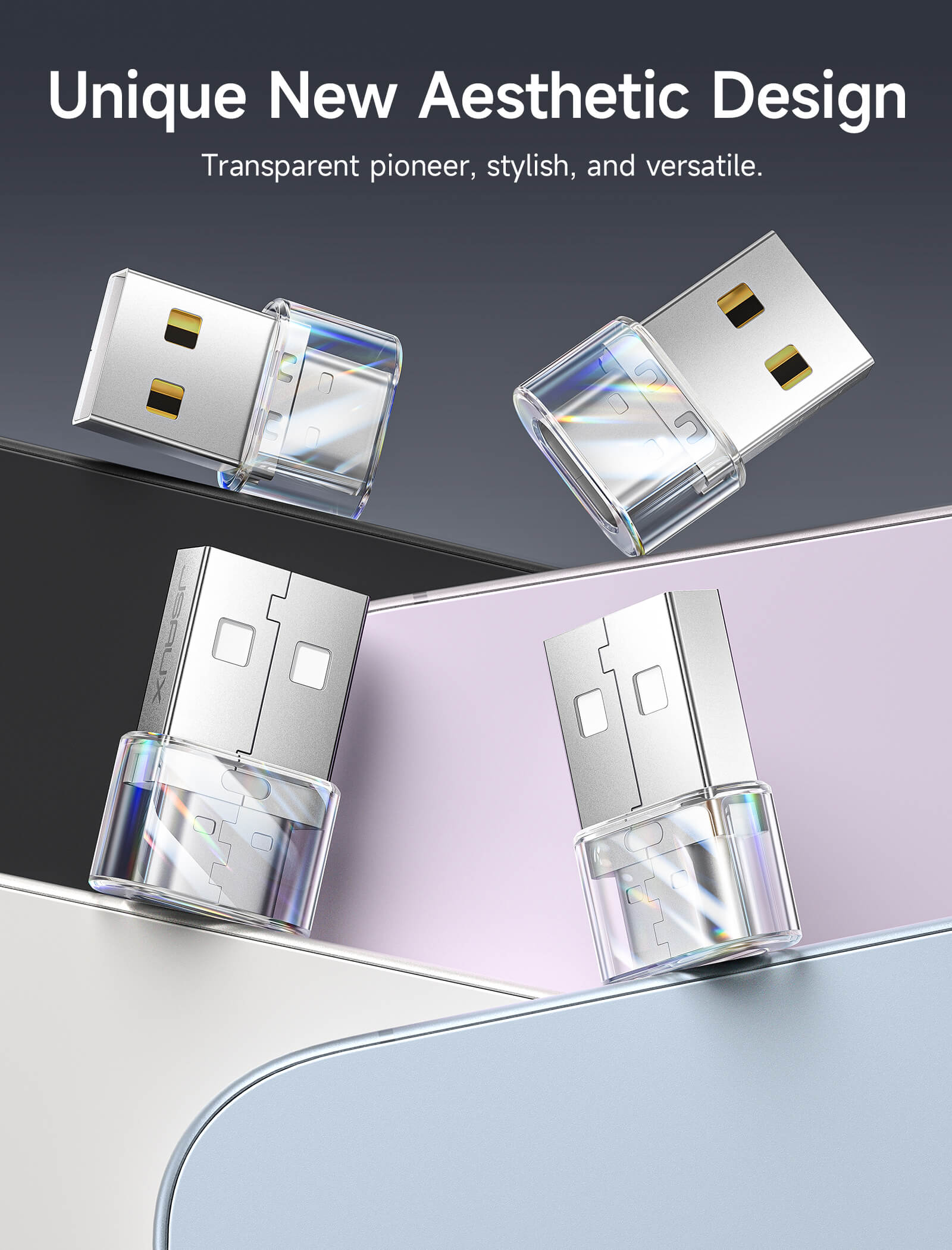 透明USB-USB-Cアダプター