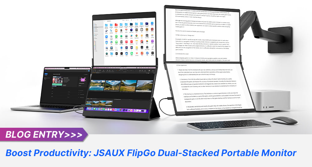 Power up your productivity with the JSAUX FlipGo Dual-Stacked Portable Monitor