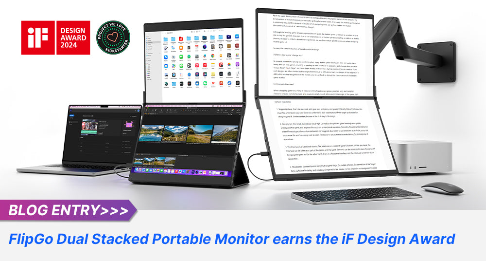 JSAUX’s FlipGo Dual Stacked Portable Monitor earns the iF Design Award 2024