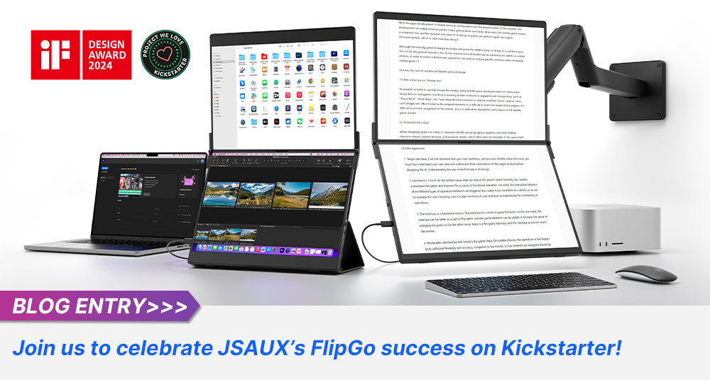 Join us to celebrate JSAUX’s FlipGo Dual Stacked Portable Monitor success on Kickstarter!