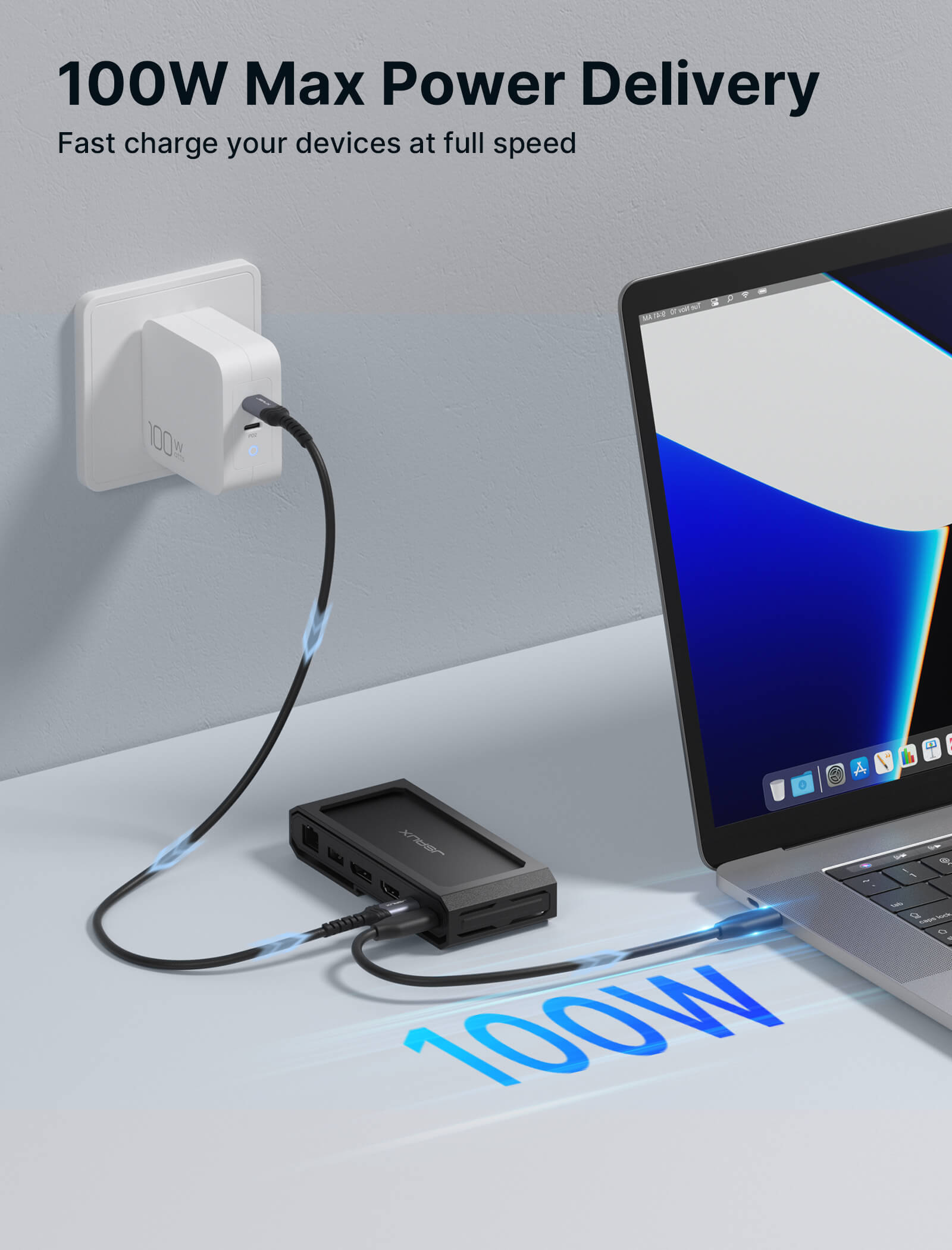 For Rog Ally Dock, 4-in-1 Hub Docking Station For Steam Deck & Rog Alloy With 3 Usb-a 3.0 And Pd/60w Charging Usb-c Port