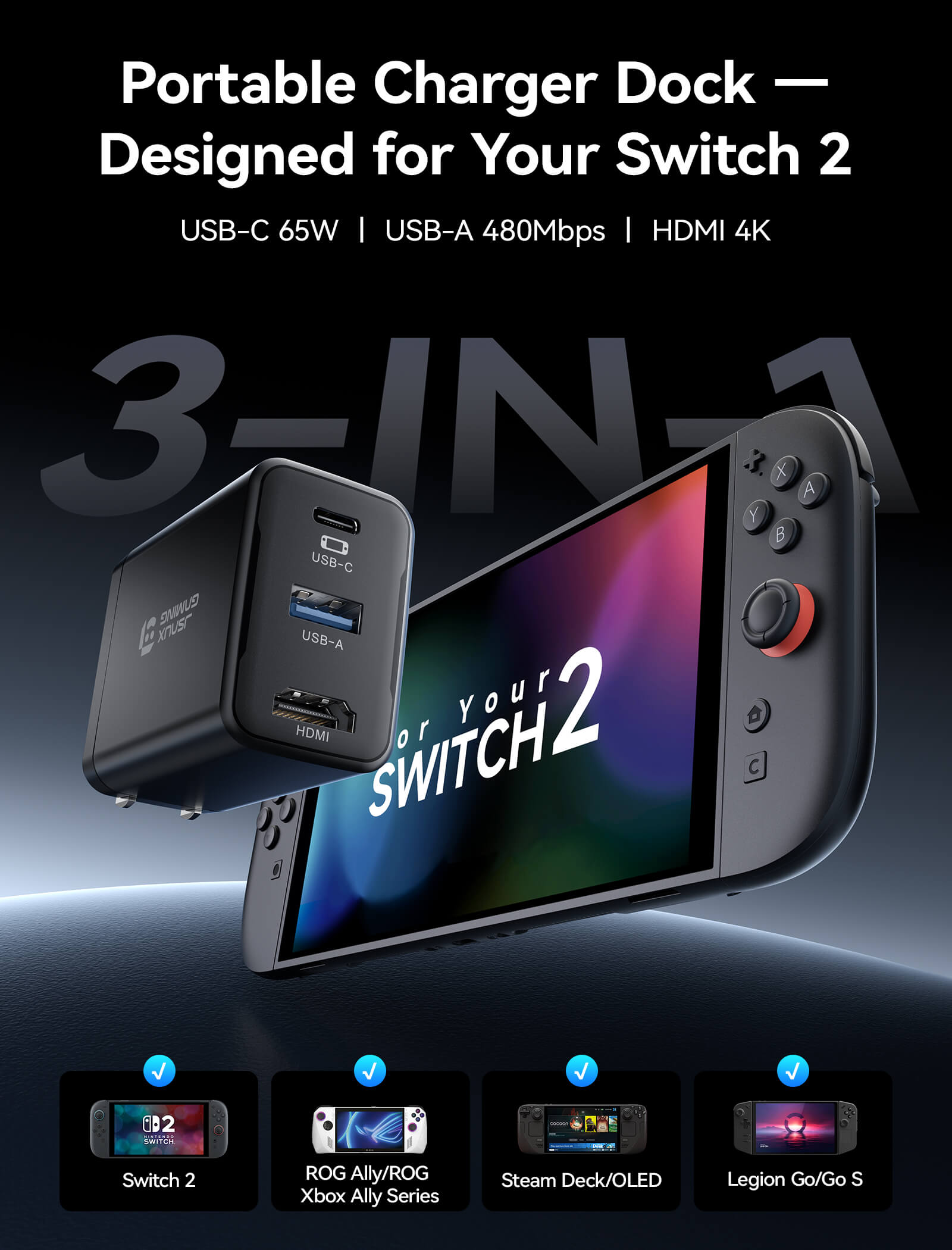 OmniCentro Charger Dock for Switch 2