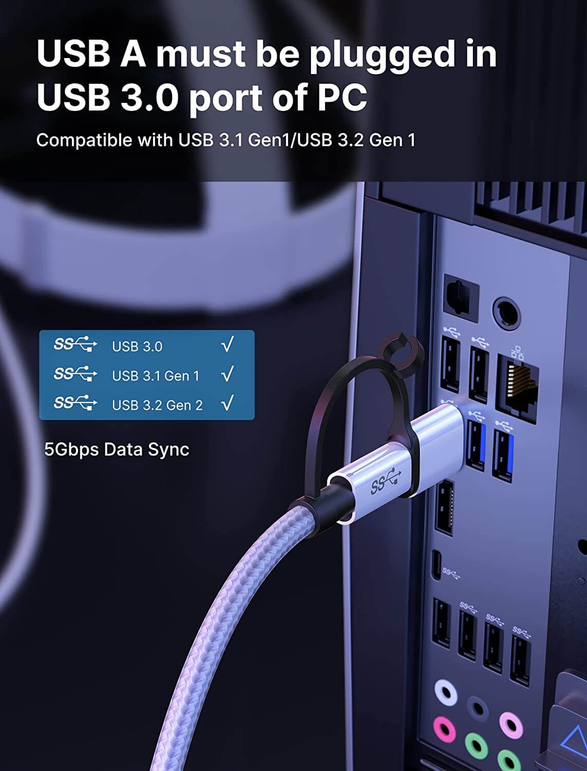 2-in-1 USB-C Link Cable for Oculus and VR