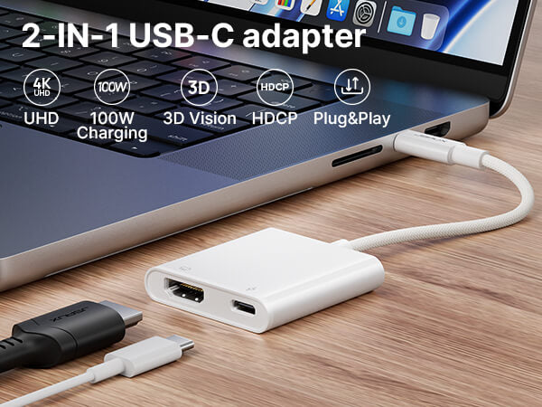 2-in-1 USB C to HDMI Adapter