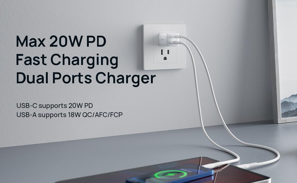 20W 2-Port USB-C Charger