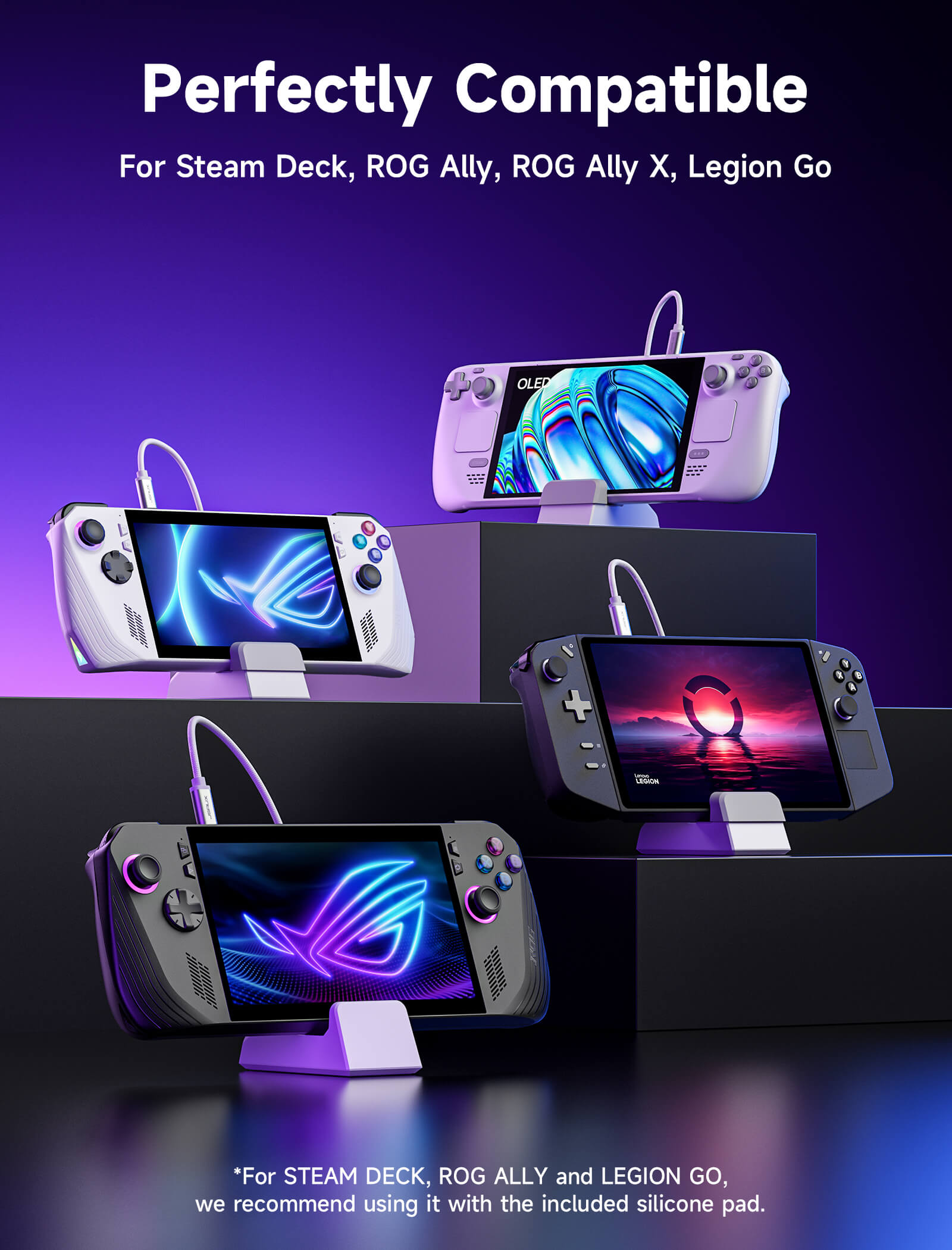 #style_ white dock & 100w charger set