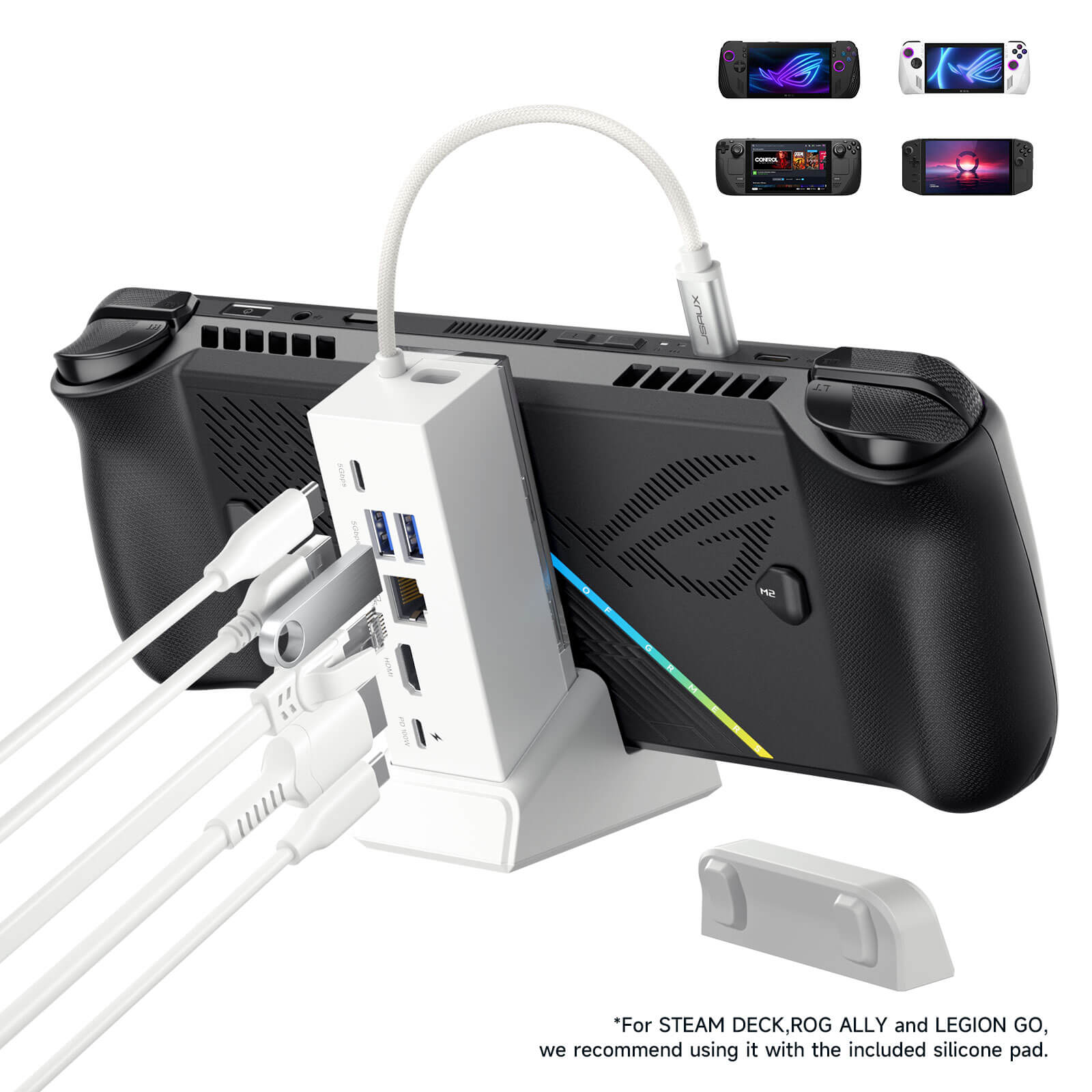 #style_ white dock & 100w charger set