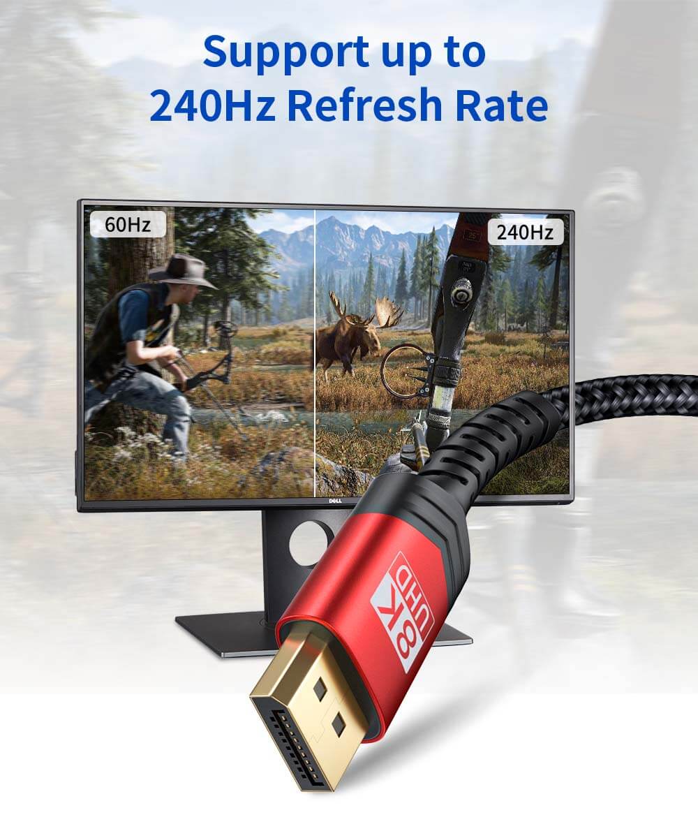 8K@60Hz DisplayPort 1.4 Cable #color_red
