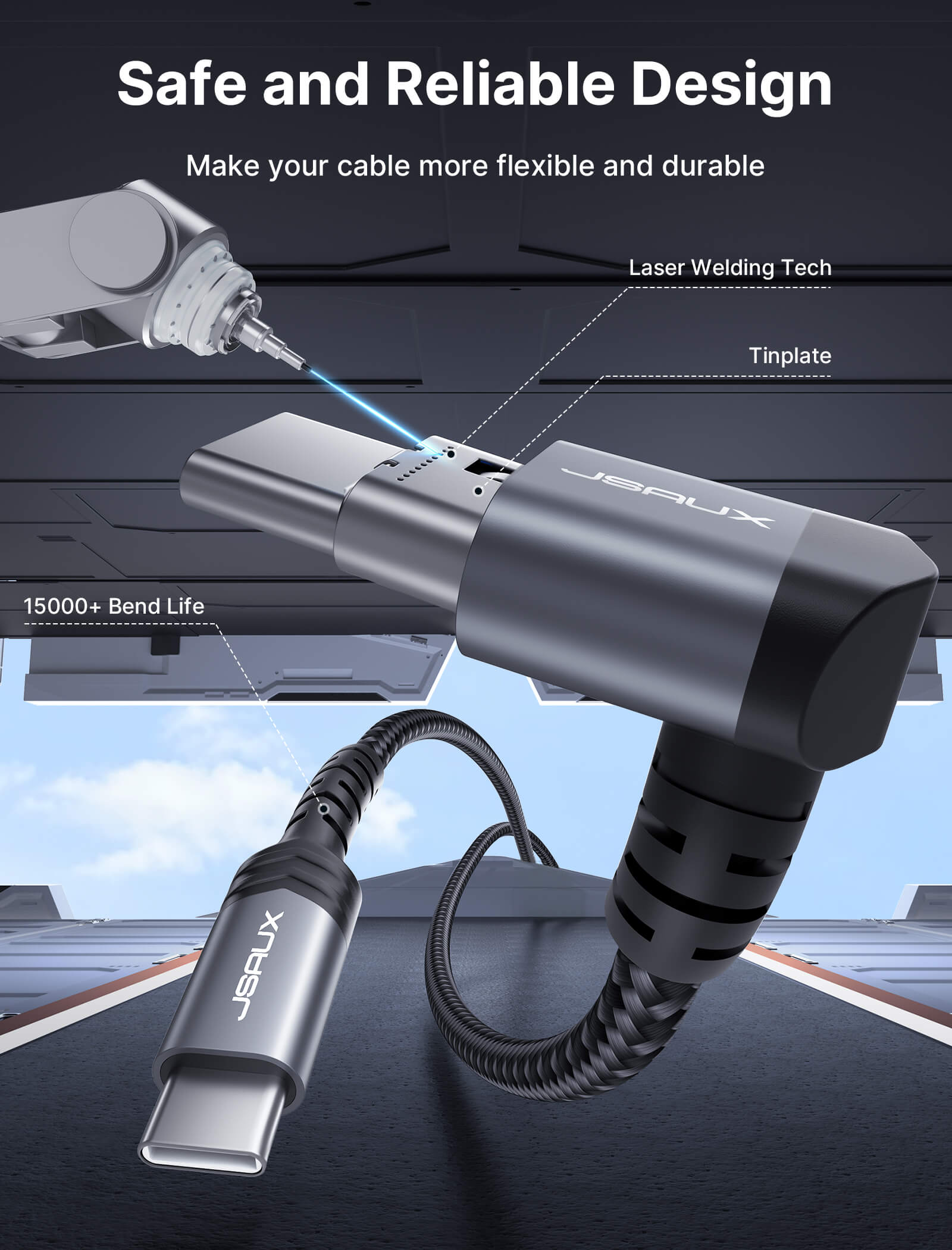 90° USB-C Right Angle Charging Cable