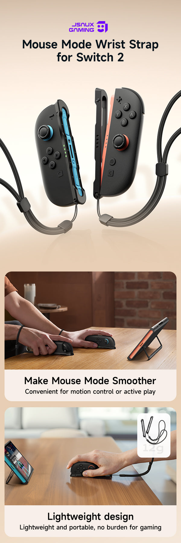 Switch 2 Joy-Con Mouse Mode Strap for Better Control | JSAUX