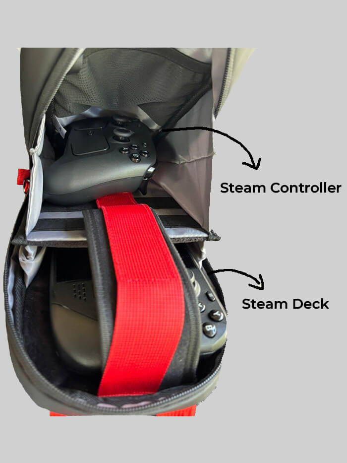 Crossbody sling bag fits Steam Deck and Steam Controller storage